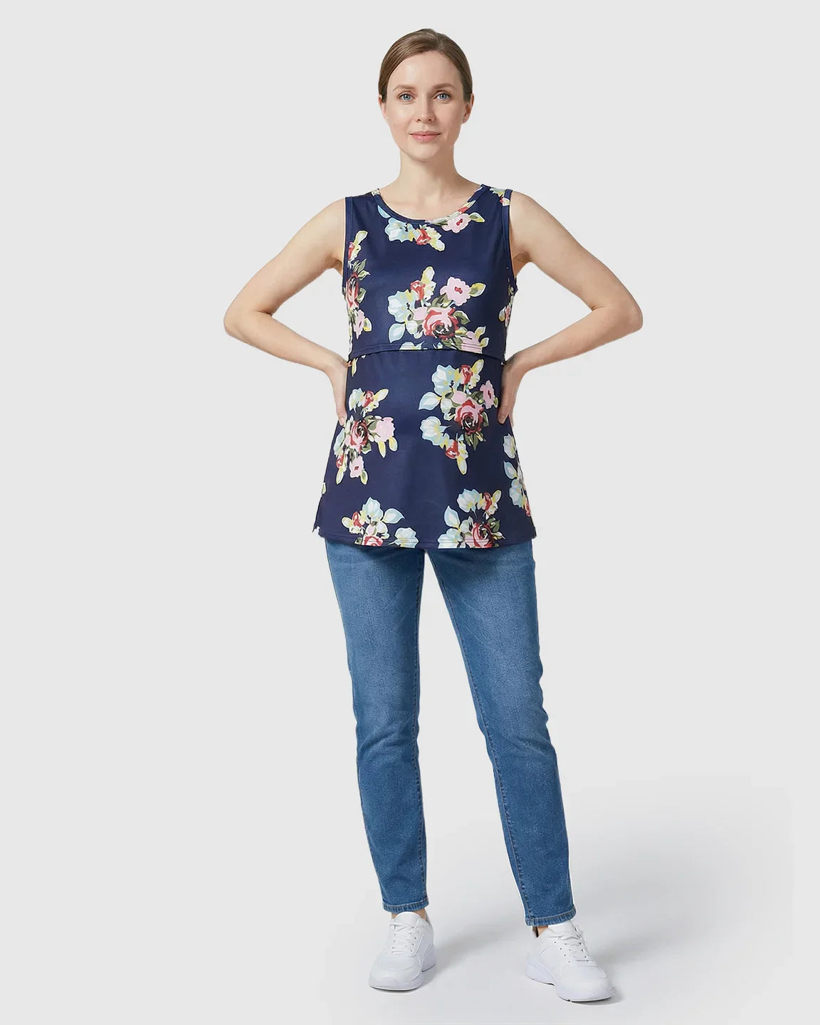 Bump Society – The Nursing Collection: Easy-Nursing Floral Maternity Top