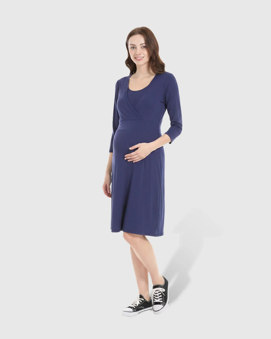 Bump Society – The Nursing Collection: Wrap-Front Nursing Access Everyday Maternity Dress