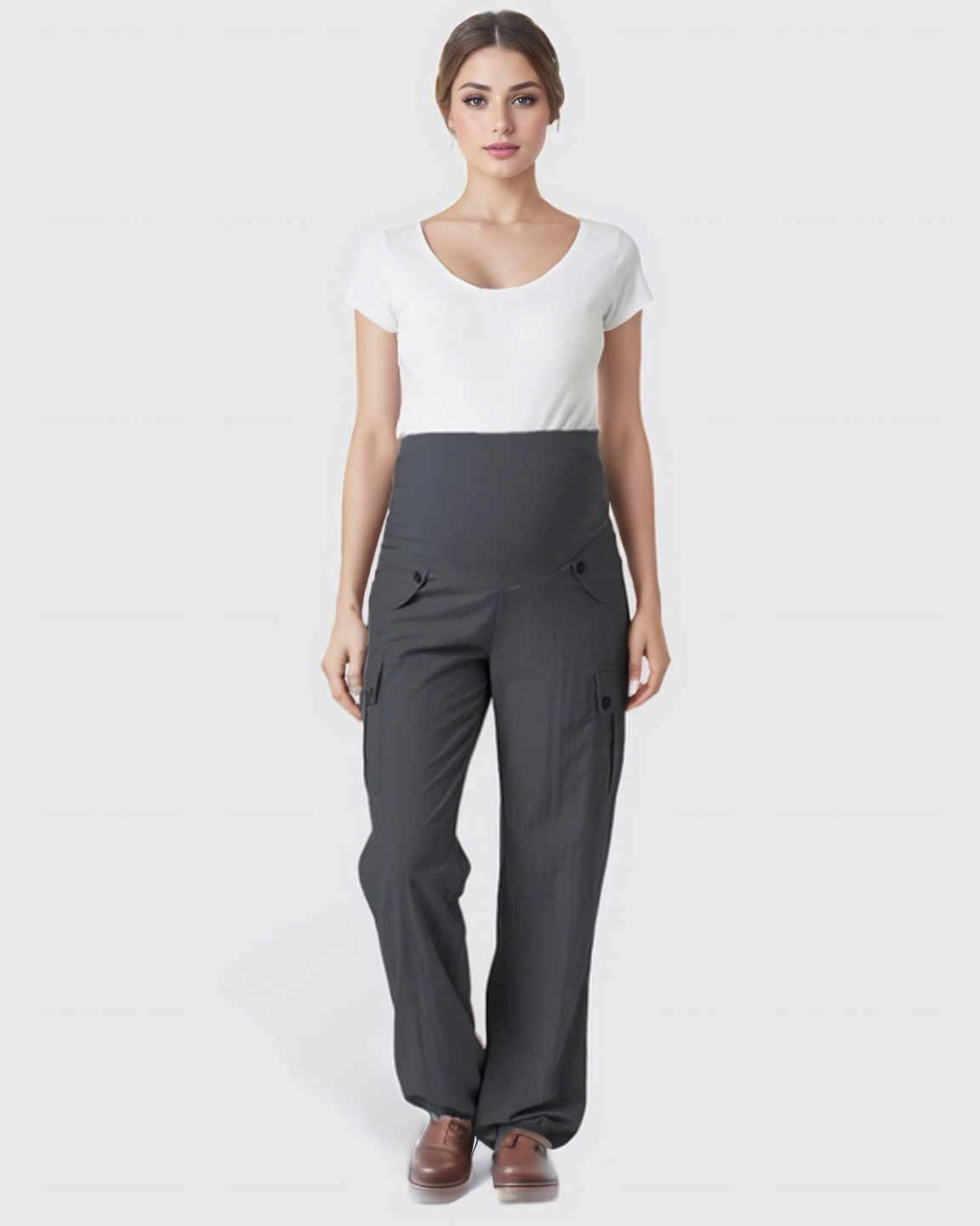 Bump Society – The Comfort Collection: Cooling Wide-Leg Cargo Maternity Pants