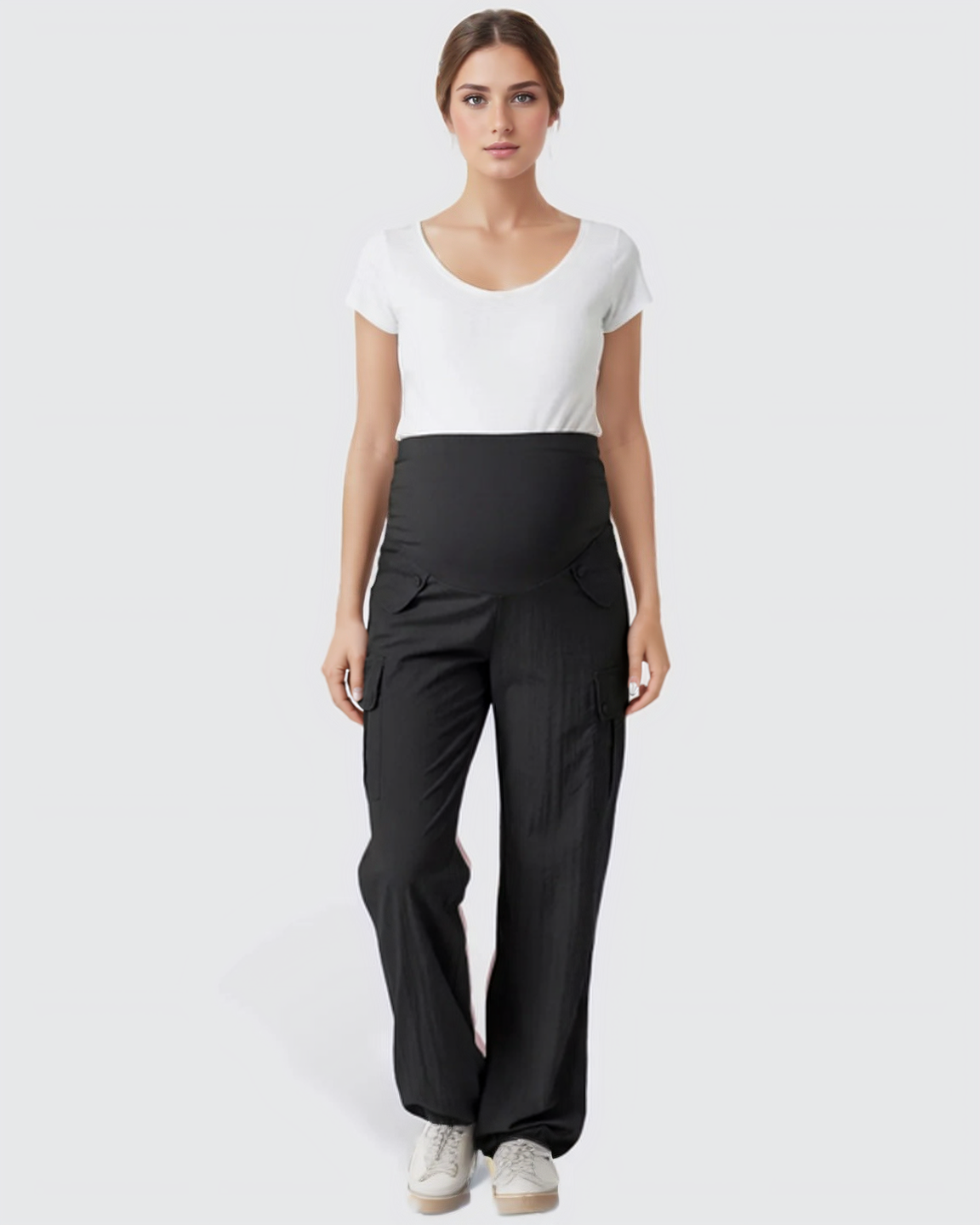 Bump Society – The Comfort Collection: Cooling Wide-Leg Cargo Maternity Pants