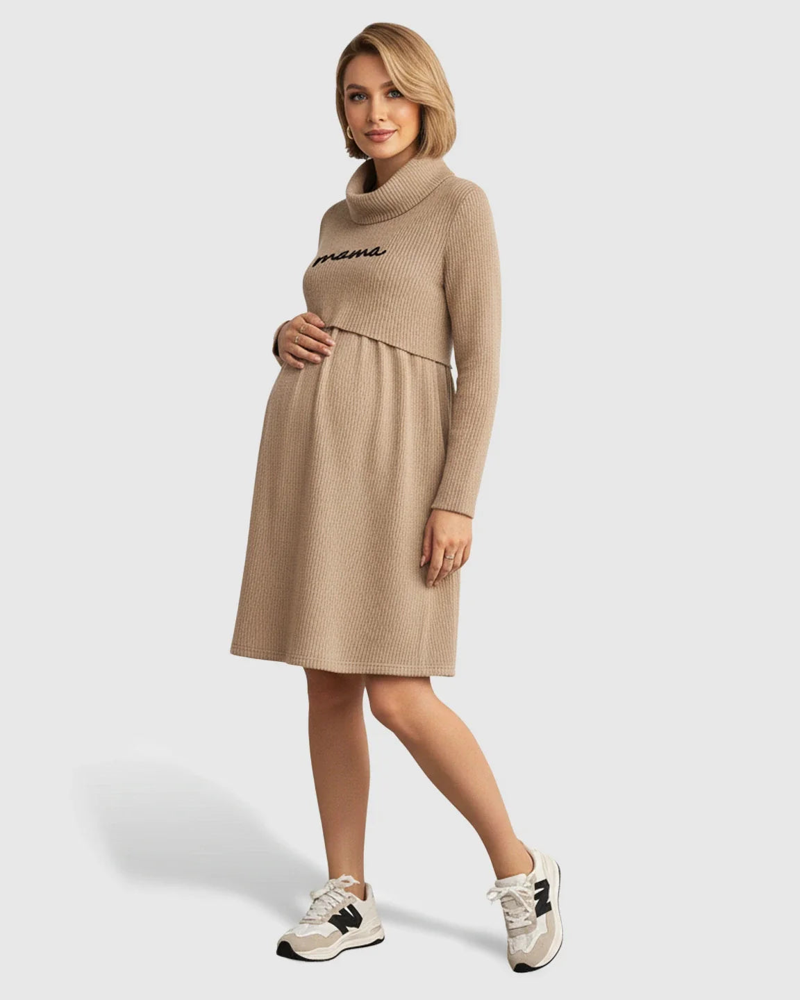 Bump Society – The Nursing Collection: High Neck Everyday Style Maternity Nursing Dress