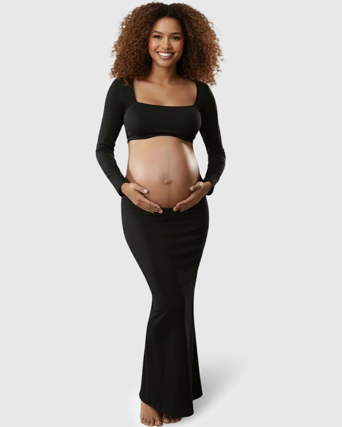 Bump Society – The Comfort Collection: Butt Lifting Bodycon Two-Piece Maternity Maxi Dress