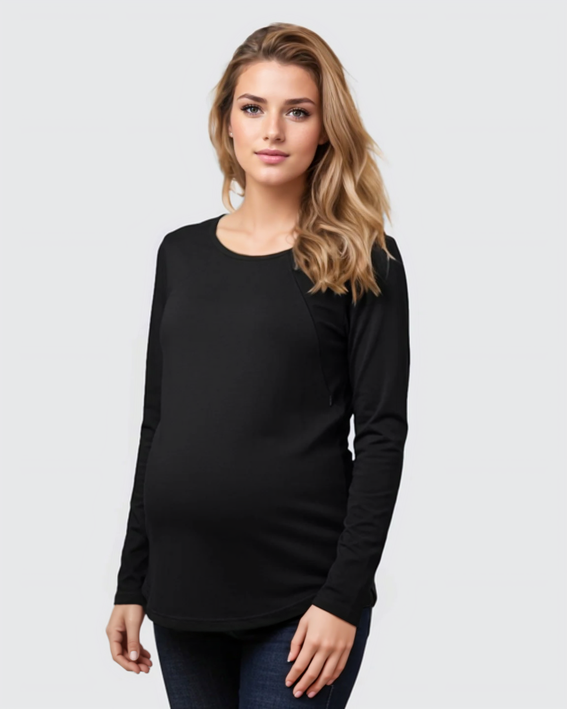 The Nursing Collection: Side-Zip Nursing Access Everyday Maternity Top