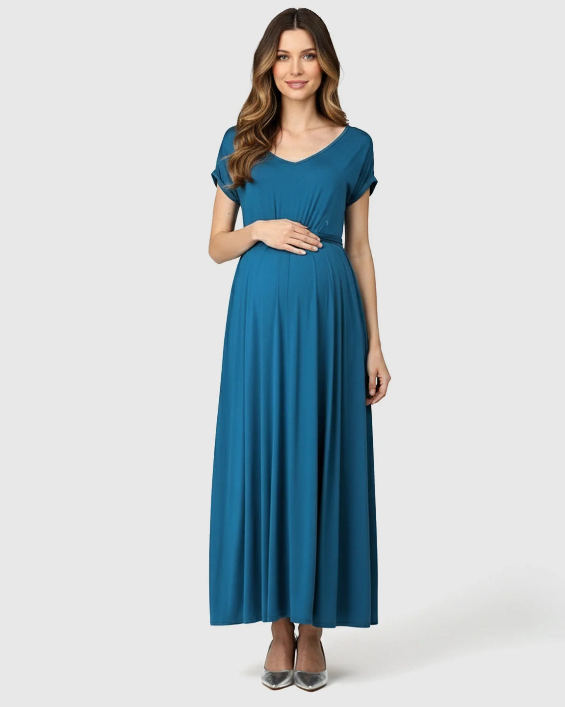 Bump Society – The Comfort Collection: Empire Waist Flowy Maternity Maxi Dress