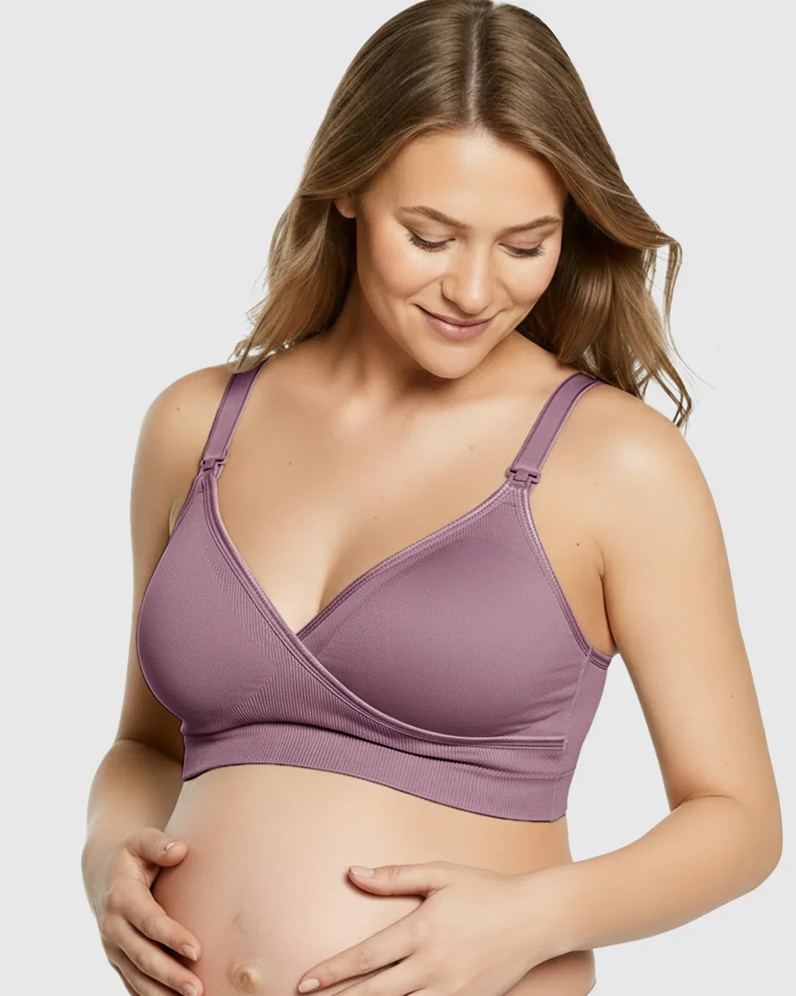 Bump Society – The Nursing Collection: Seamless Front-Open Soft Stretch Nursing Bra