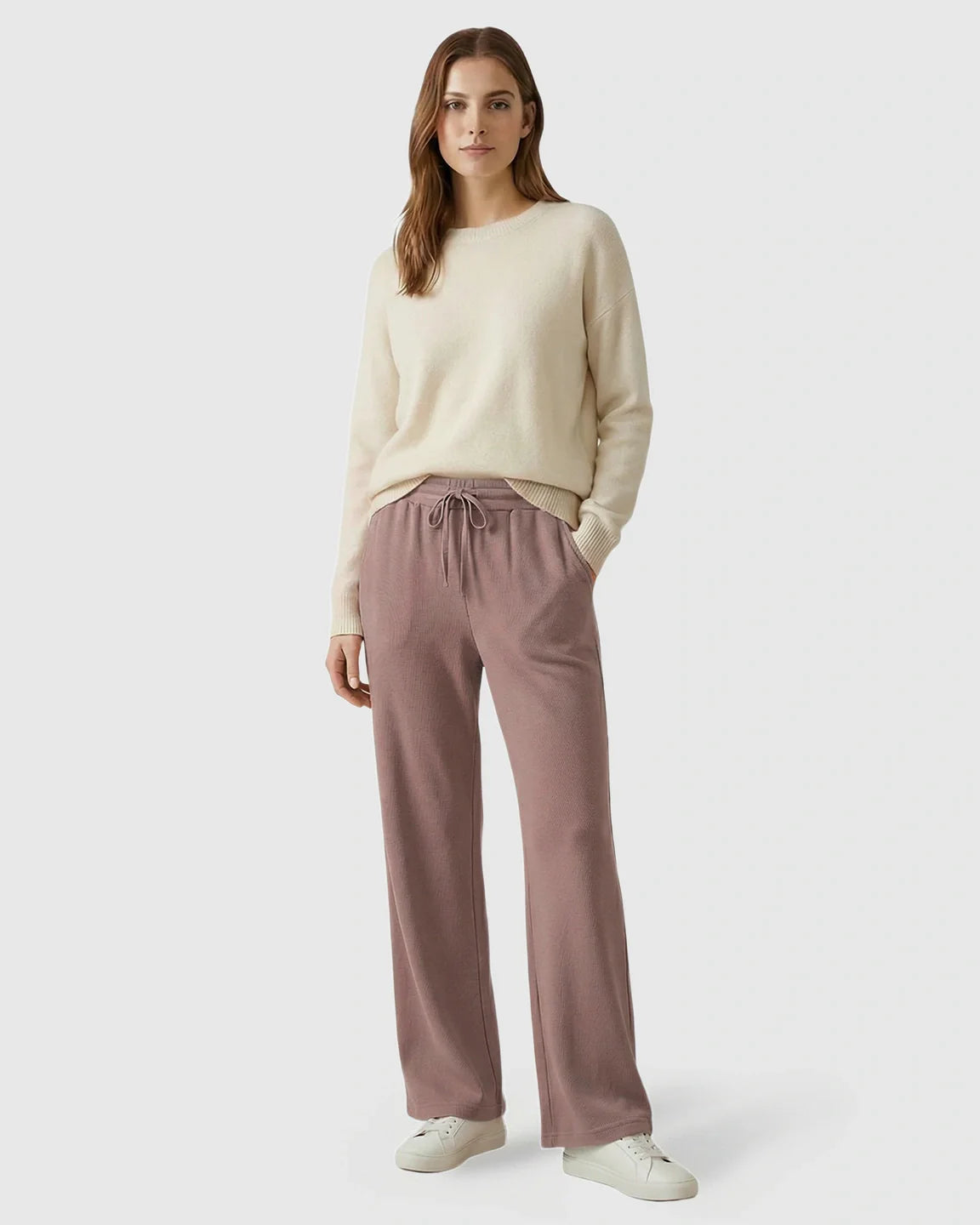 Bump Society – The Comfort Collection: Waffle Knit Wide-Leg Maternity Pants