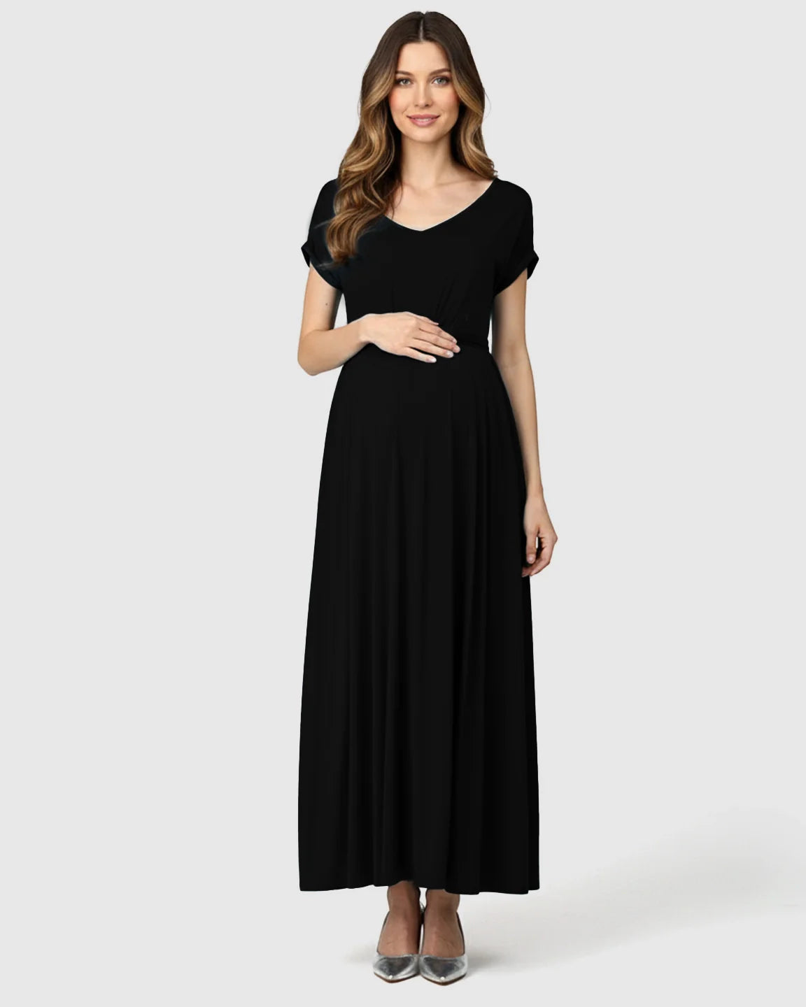 Bump Society – The Comfort Collection: Empire Waist Flowy Maternity Maxi Dress