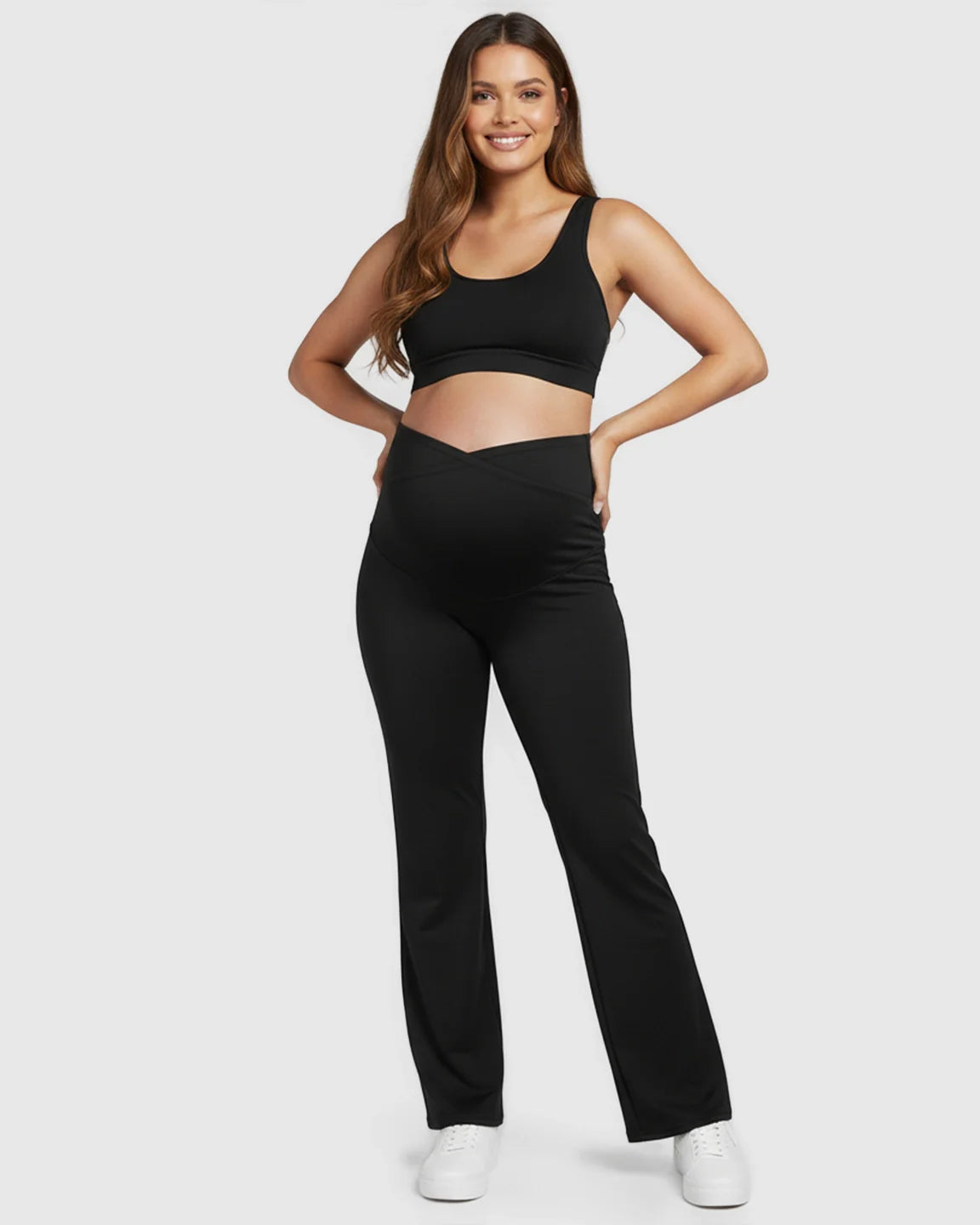The Support Collection  Cross-Support Wide-Leg Maternity Pants