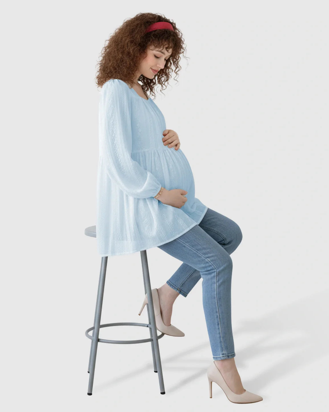 Bump Society – The Comfort Collection: Embroidered Texture Korean Style Maternity Tunic Top