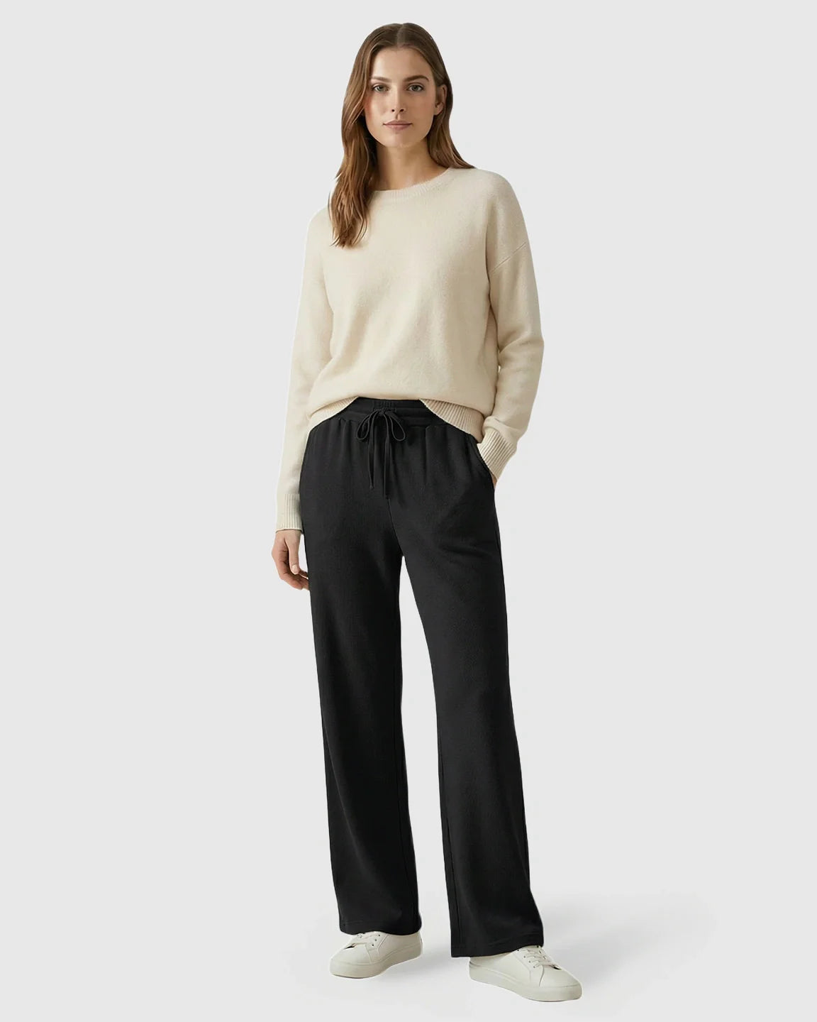 Bump Society – The Comfort Collection: Waffle Knit Wide-Leg Maternity Pants
