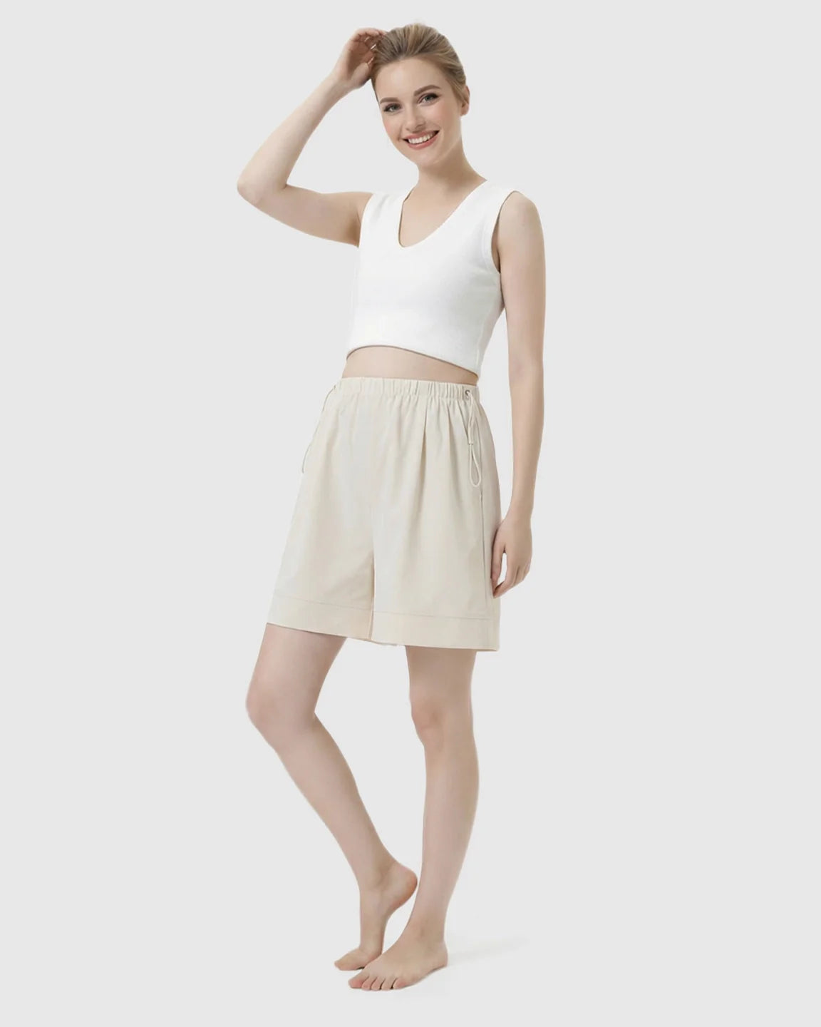 Bump Society – The Comfort Collection: Pocketed Side Drawstring Maternity Shorts