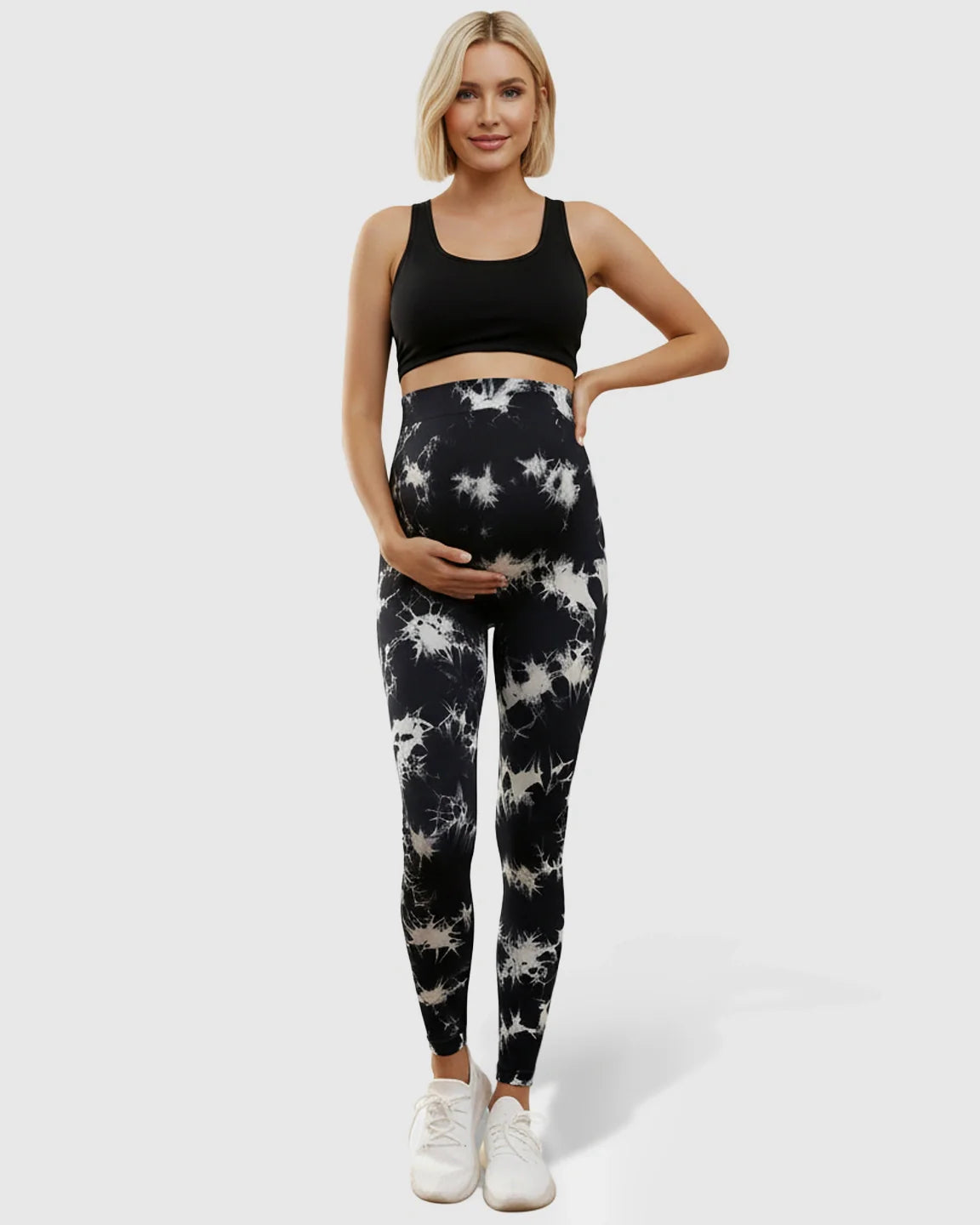 Bump Society – The Comfort Collection: High-Waisted Tie-Dye Maternity Leggings