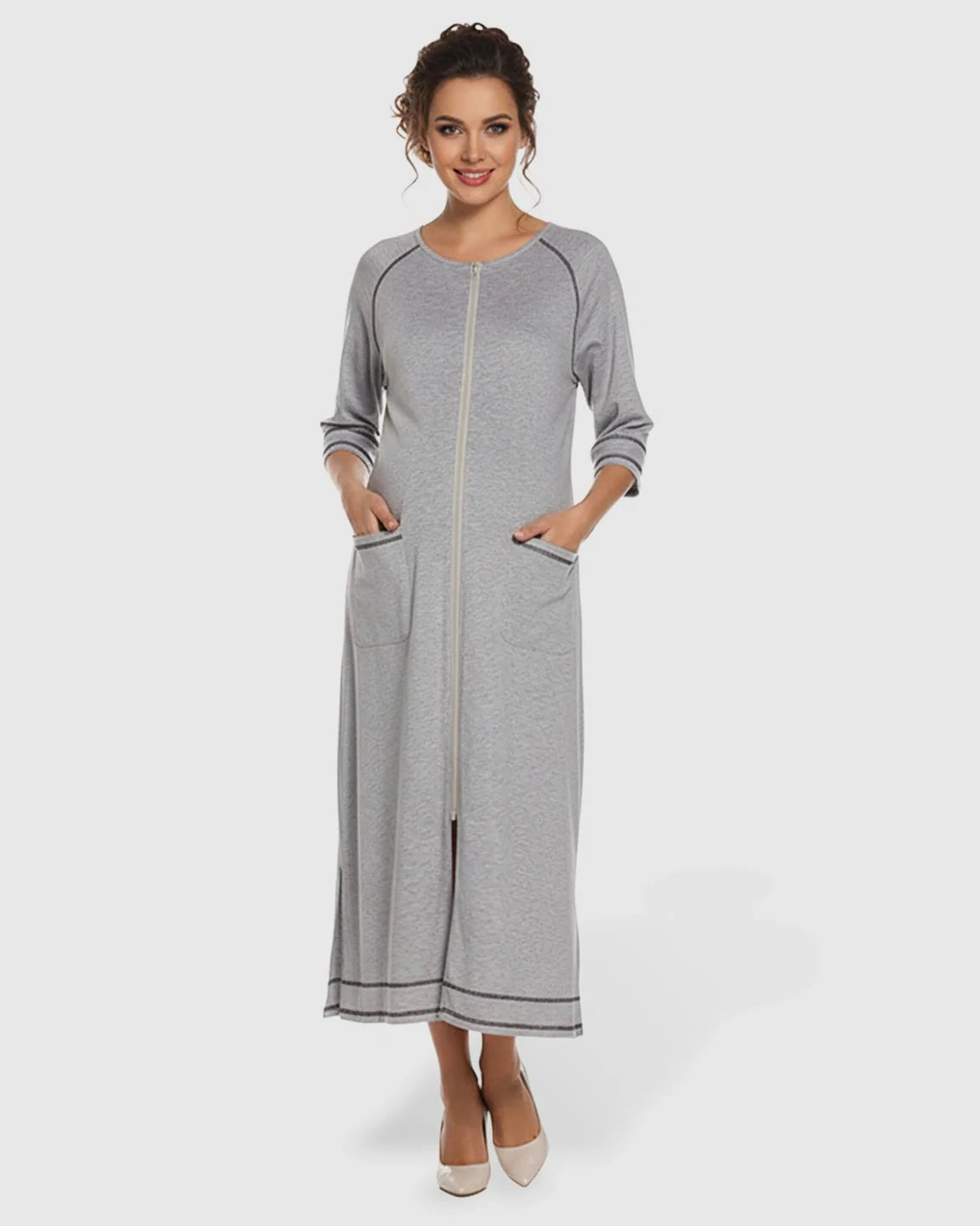 Bump Society – The Nursing Collection: Front Zipper Loose Fit Maternity Nursing Dress