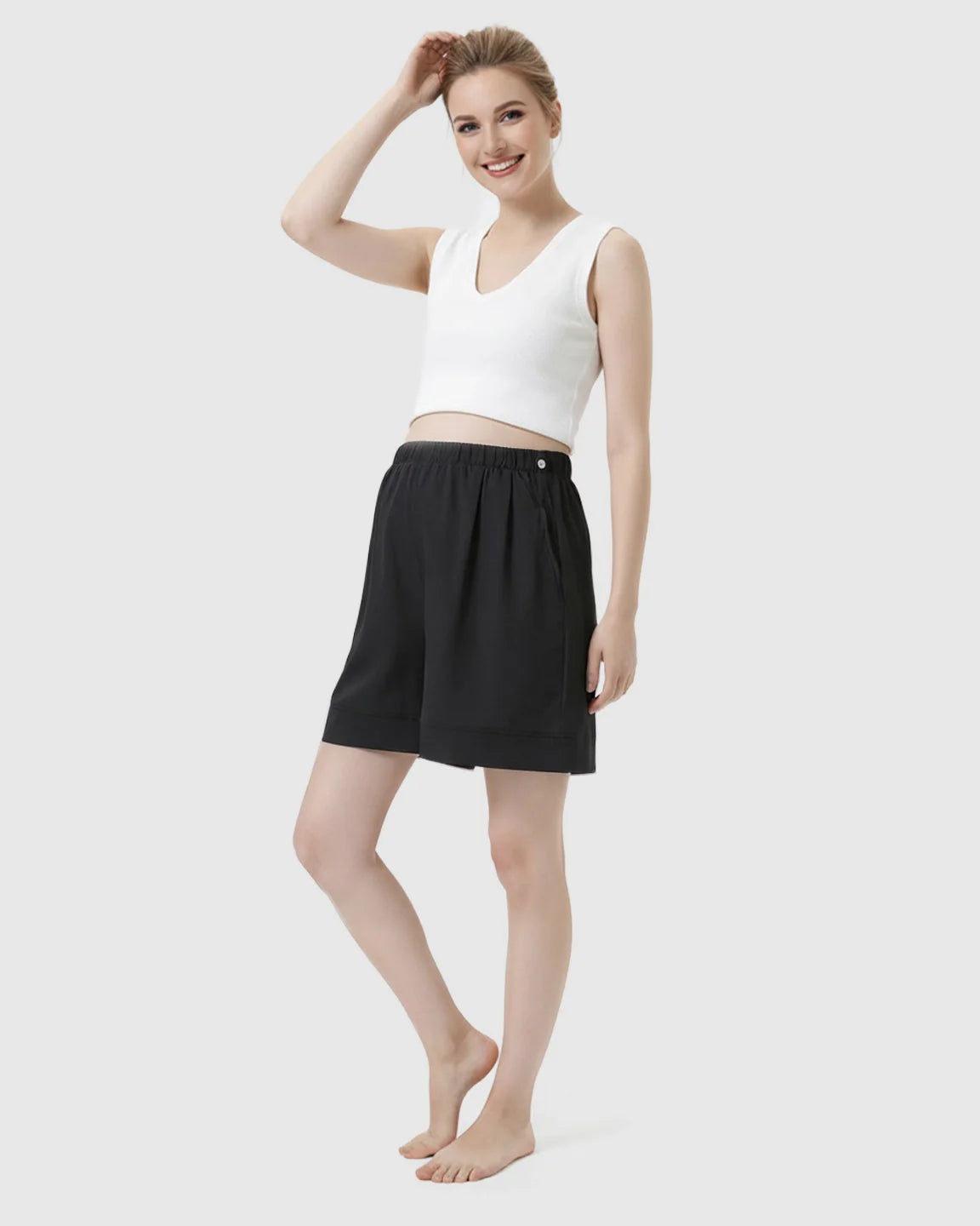 Bump Society – The Comfort Collection: Pocketed Side Drawstring Maternity Shorts
