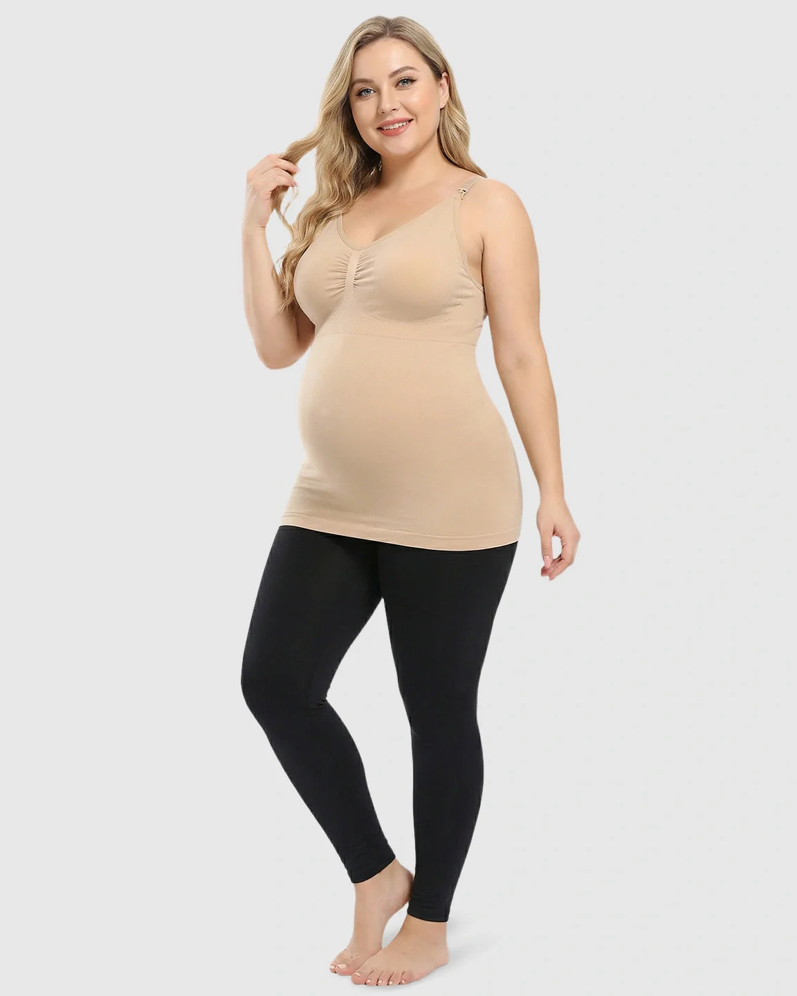 Bump Society – The Nursing Collection: Front-Opening Clasp Camisole-Style Maternity Nursing Top