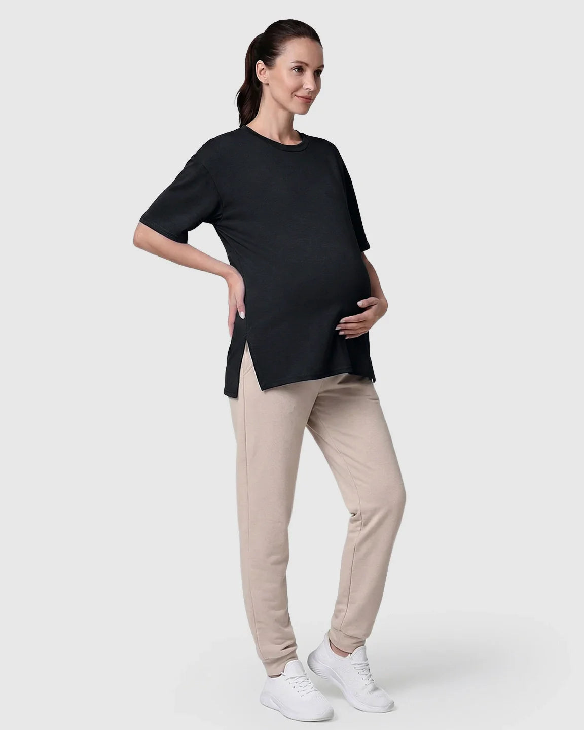 Bump Society – The Nursing Collection: Zipper Slits Casual Maternity Nursing T Shirt