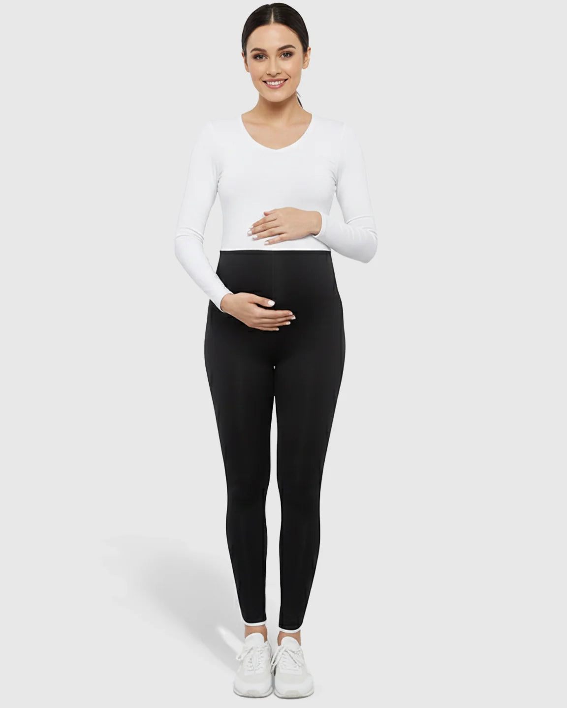 Bump Society – The Comfort Collection: Shaping Side-Stripe Maternity Leggings