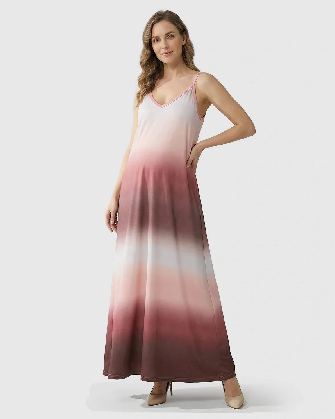 Bump Society – The Comfort Collection: Spaghetti Strap Gradient Maternity Maxi Dress