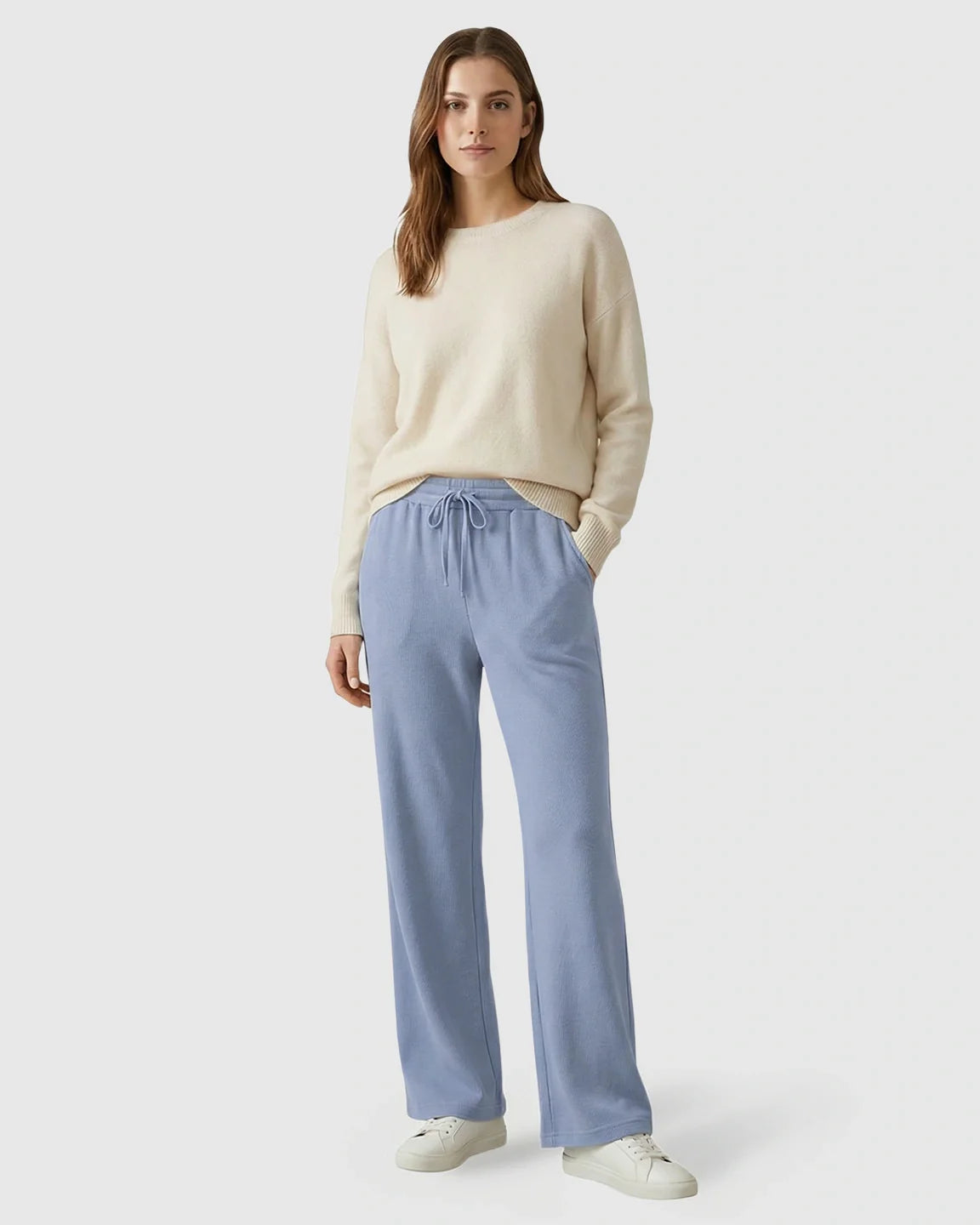 Bump Society – The Comfort Collection: Waffle Knit Wide-Leg Maternity Pants