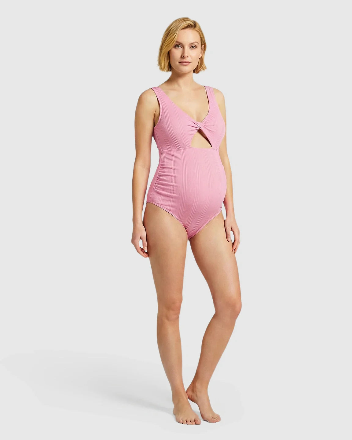 Bump Society – The Comfort Collection: Bow Tie-Back Cutout Maternity Swimsuit