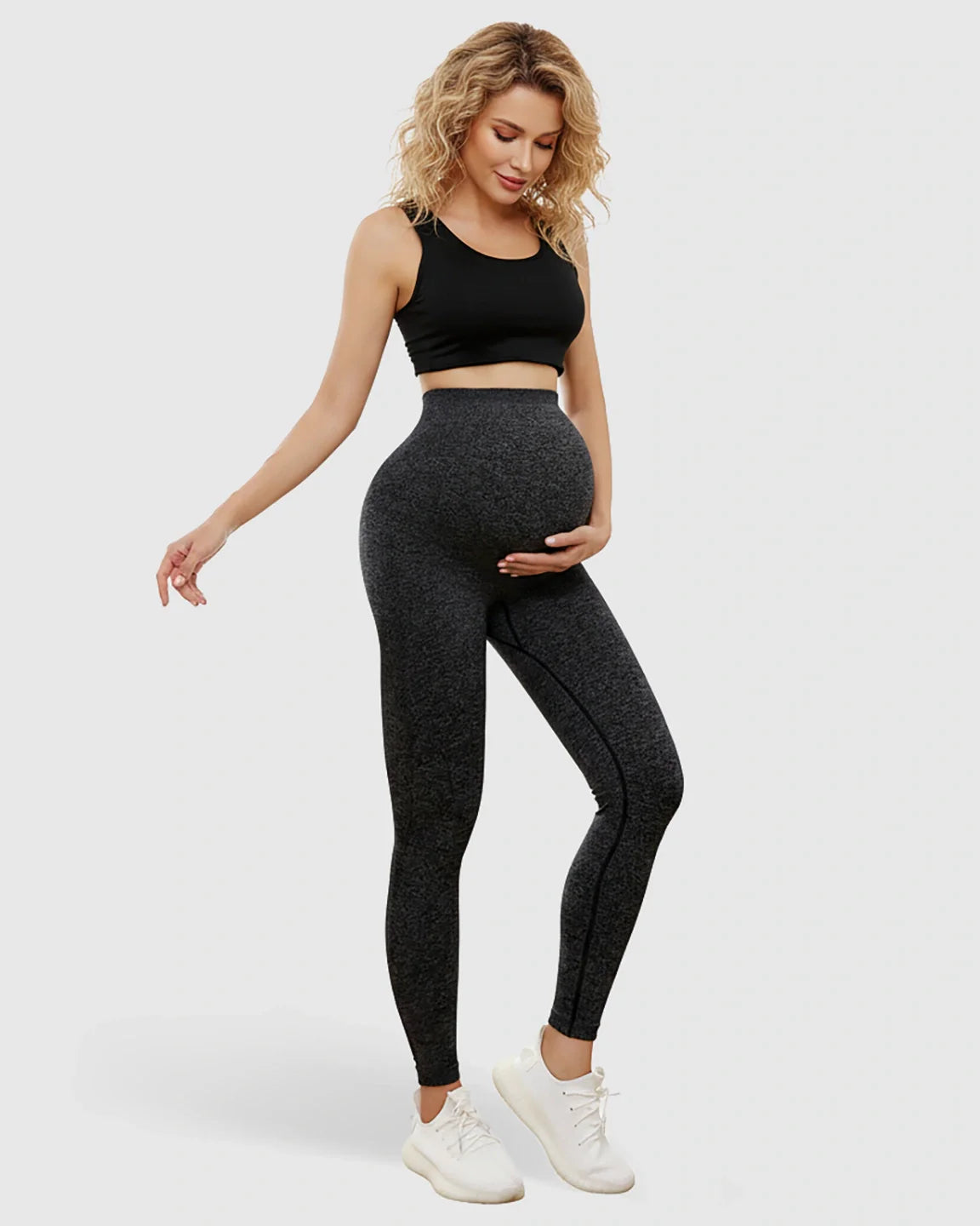 Bump Society – The Comfort Collection: Ribbed Versatile Full Length Cut Maternity Leggings