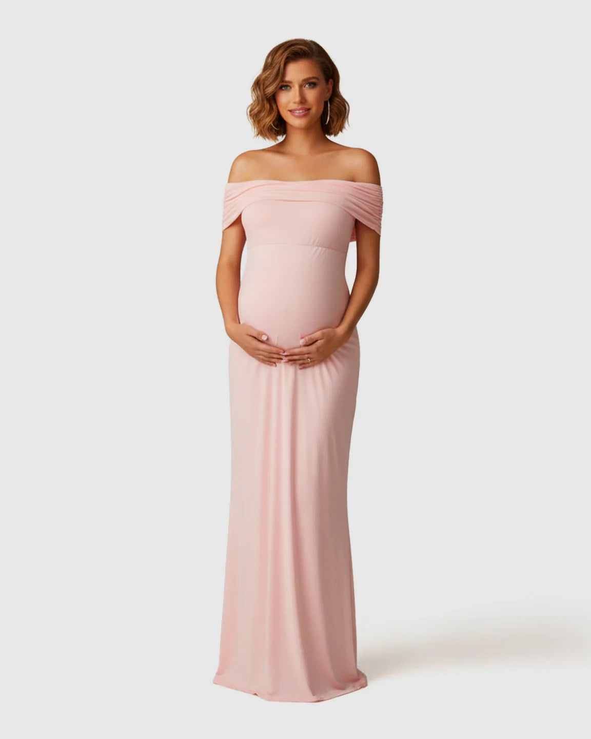 Bump Society – The Comfort Collection: Off-Shoulder Mermaid Maternity Photoshoot Dress