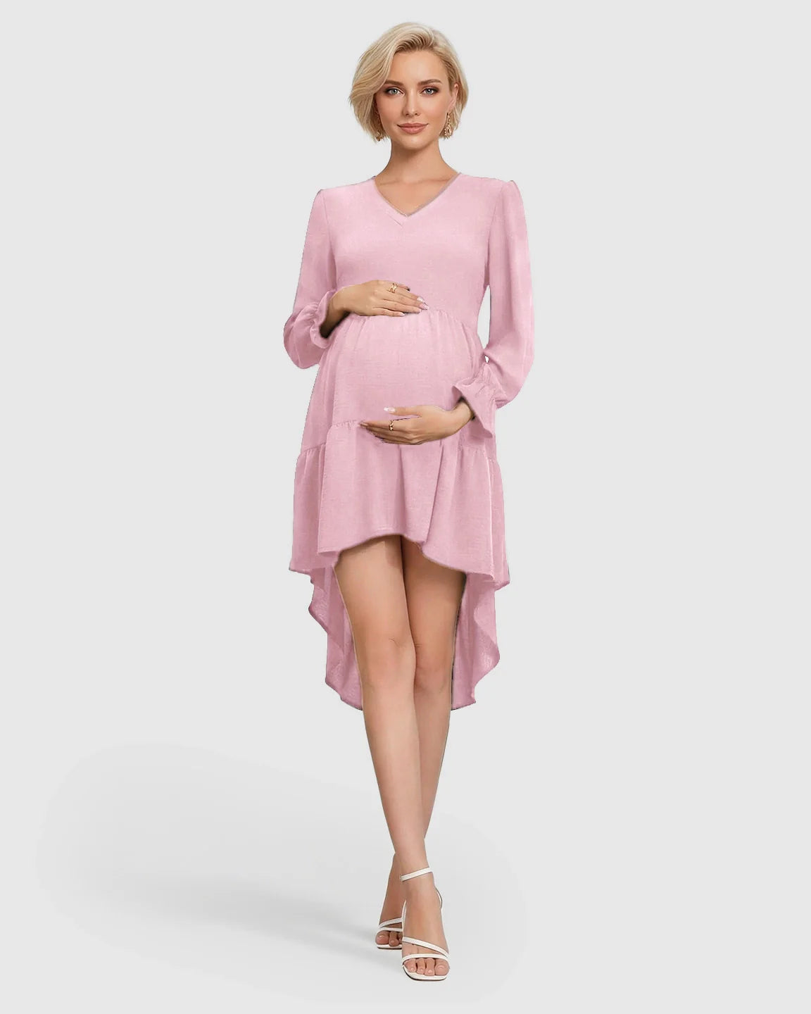 Bump Society – The Comfort Collection: Tie Back Fishtail Hem Maternity Dress