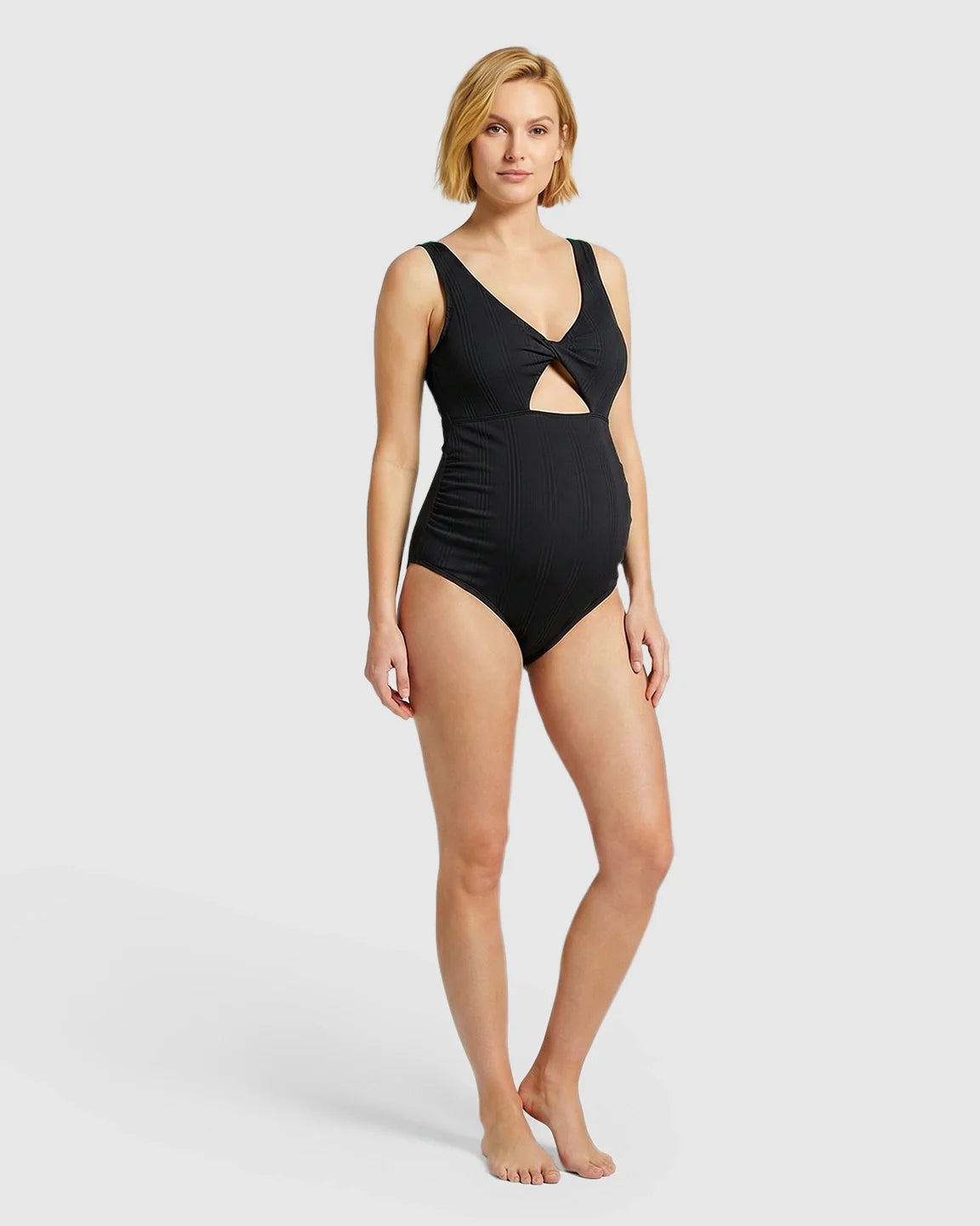 Bump Society – The Comfort Collection: Bow Tie-Back Cutout Maternity Swimsuit