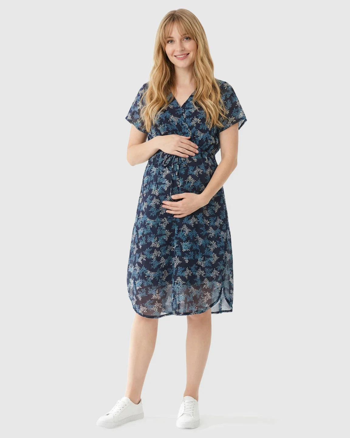 Bump Society – The Comfort Collection: V-Neck Fitted Modal Maternity Dress