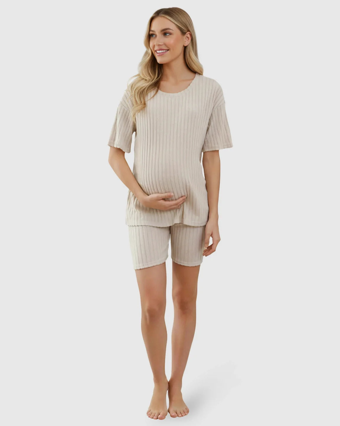 Bump Society – The Comfort Collection: Ribbed Soft Knit Relaxed Maternity Lounge Set