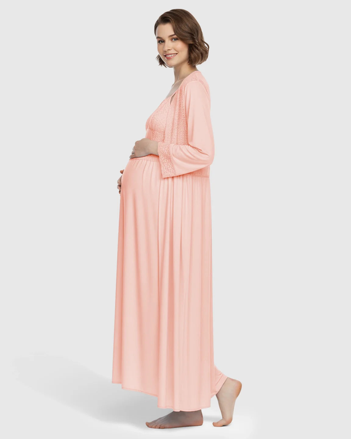 Bump Society – The Comfort Collection: Elegant Lace Loose Fit Maternity Loungewear Set