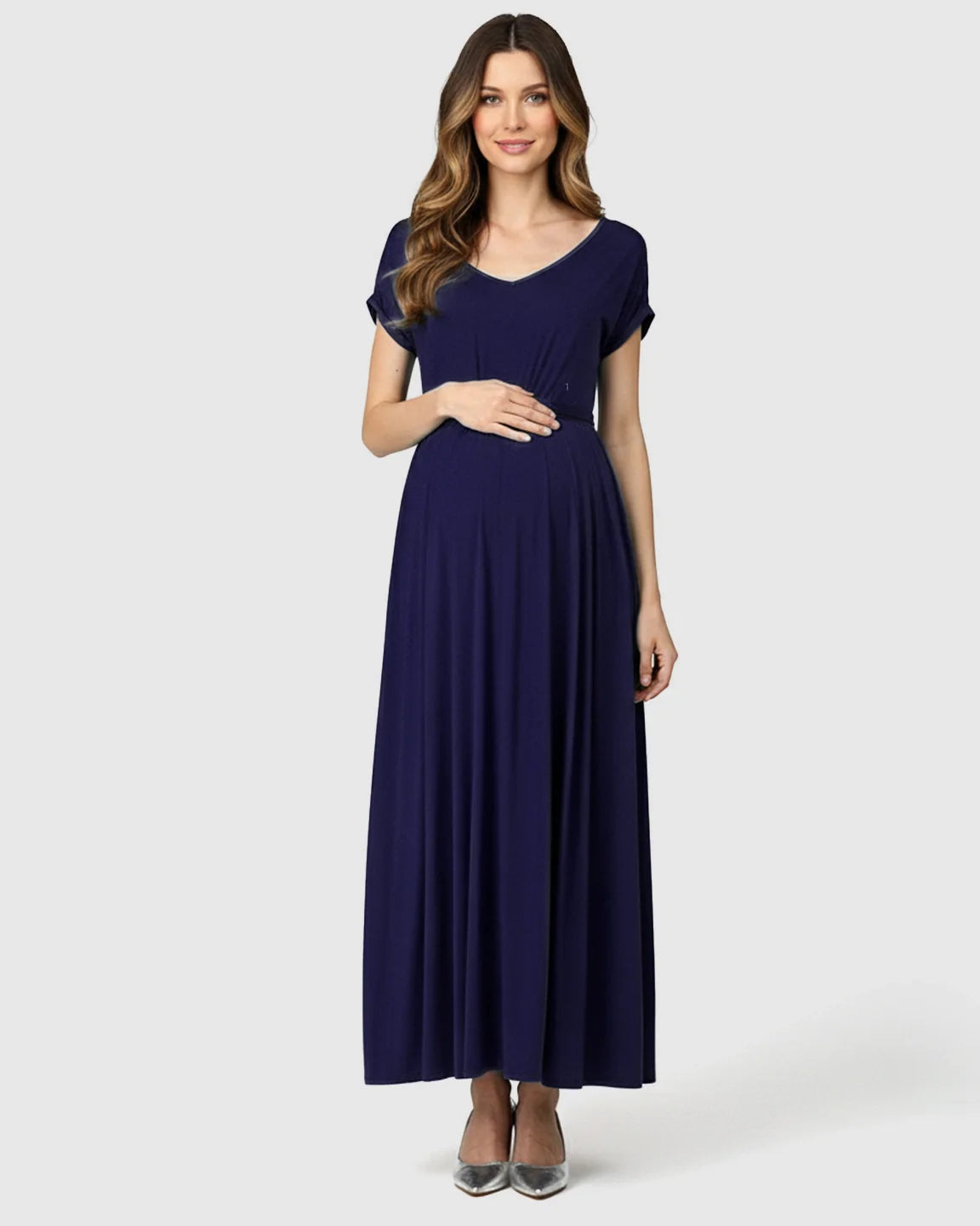 Bump Society – The Comfort Collection: Empire Waist Flowy Maternity Maxi Dress