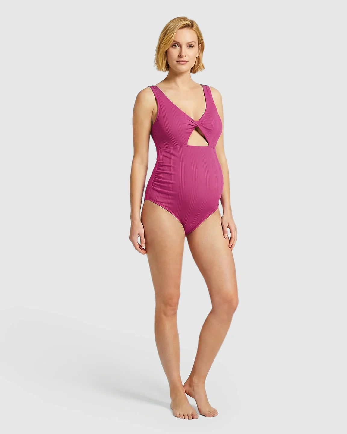 Bump Society – The Comfort Collection: Bow Tie-Back Cutout Maternity Swimsuit