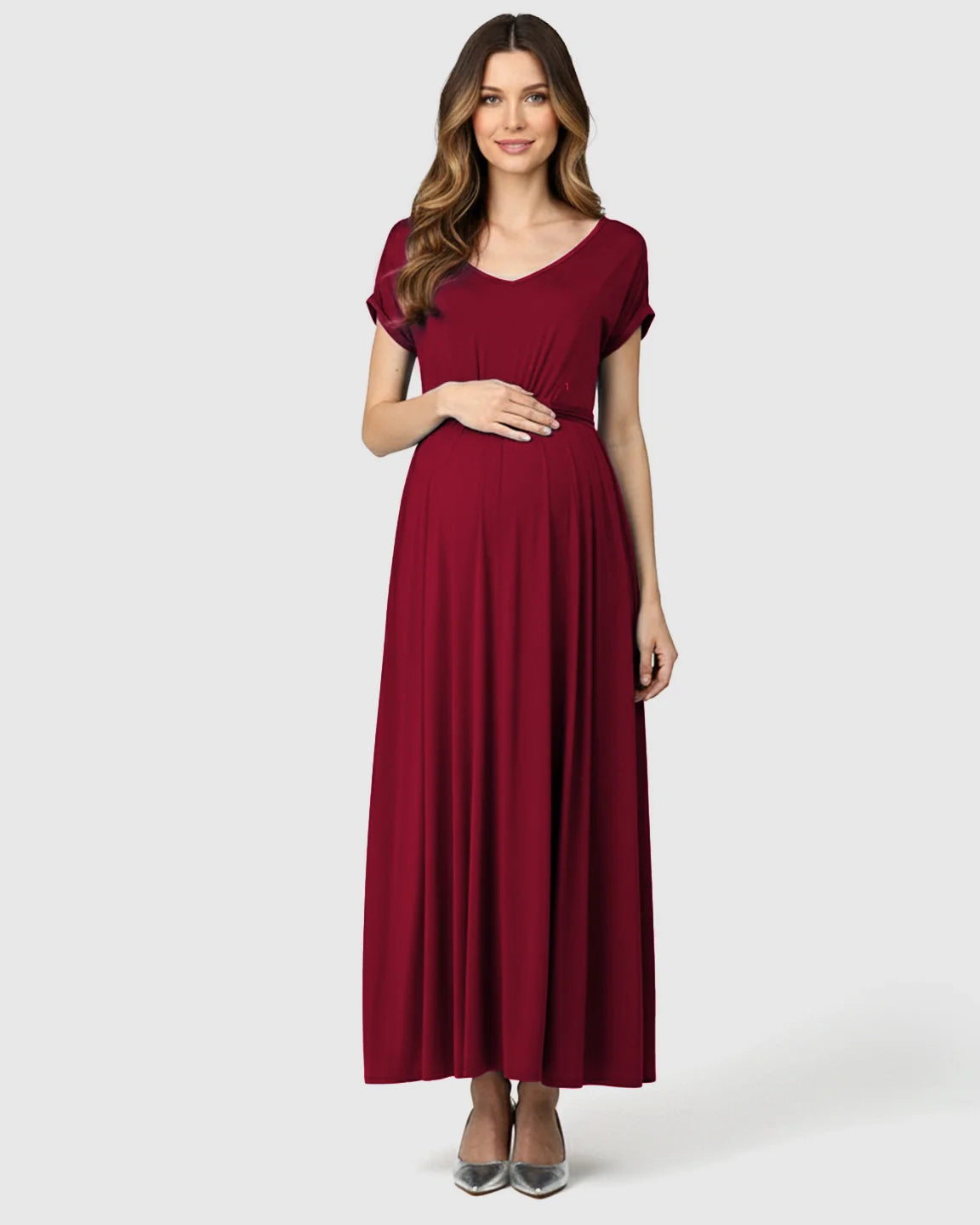Bump Society – The Comfort Collection: Empire Waist Flowy Maternity Maxi Dress