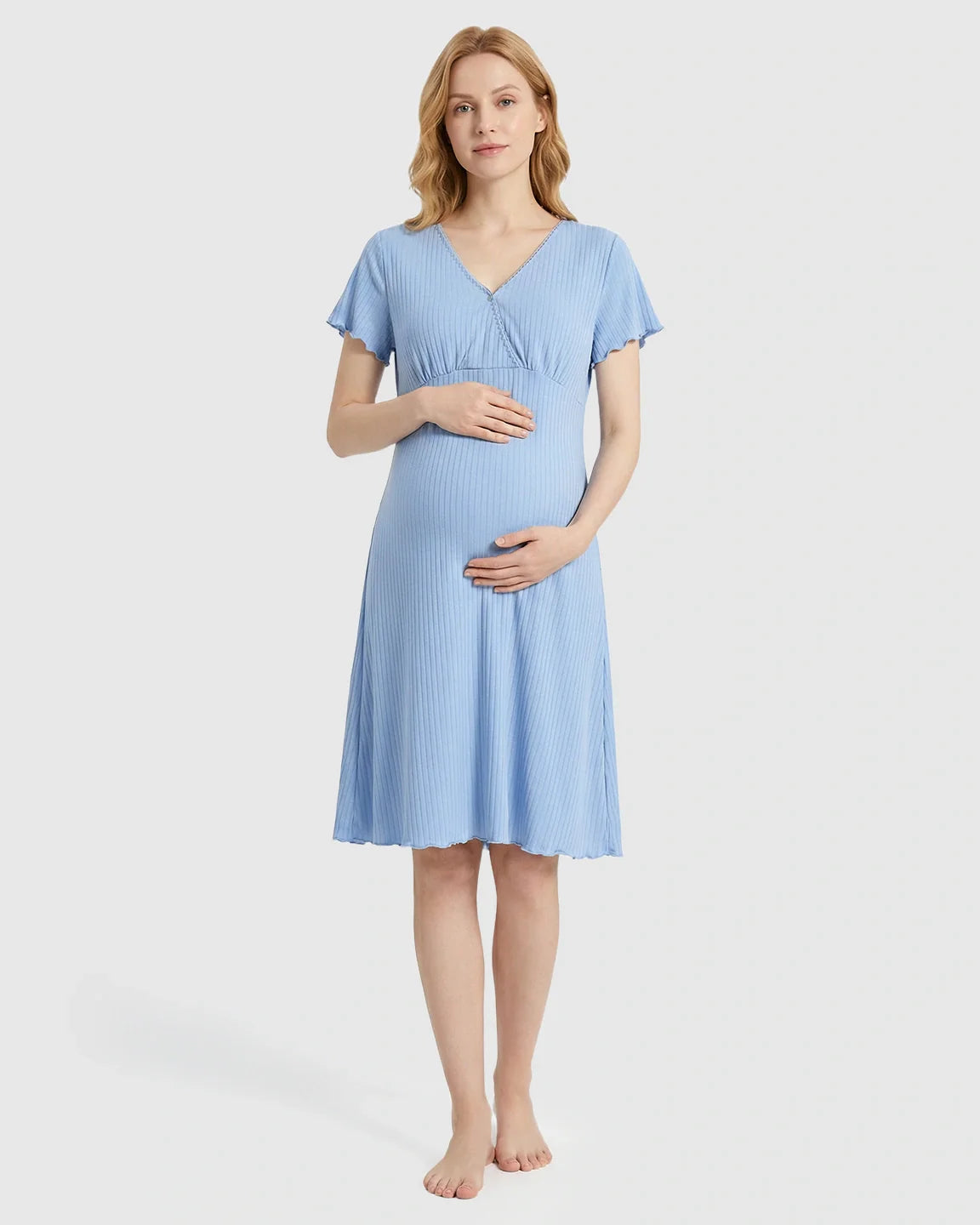 Bump Society – The Nursing Collection: Hidden Nursing Access K-Fashion Maternity Lounge Dress
