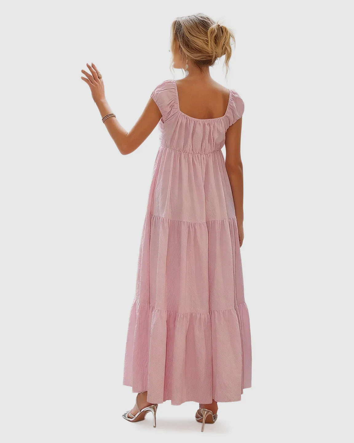 Bump Society – The Comfort Collection: Chiffon Tiered Maternity Maxi Dress