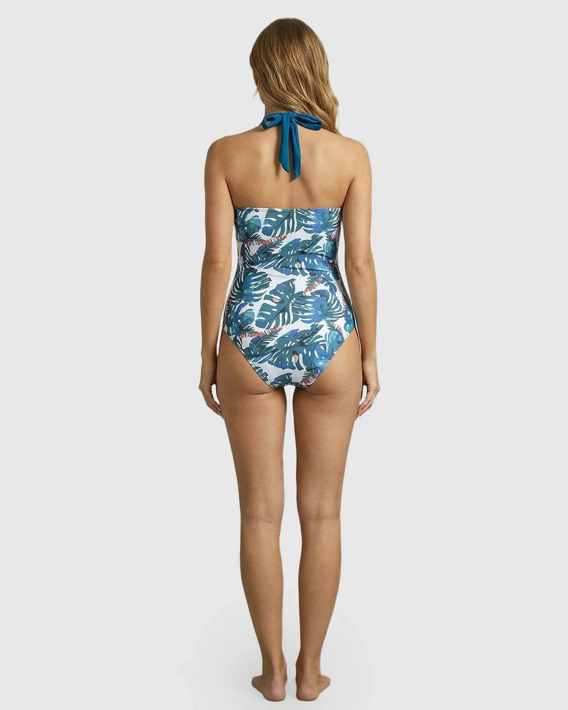 Bump Society – The Comfort Collection: Tropical Halter One-Piece Maternity Swimsuit