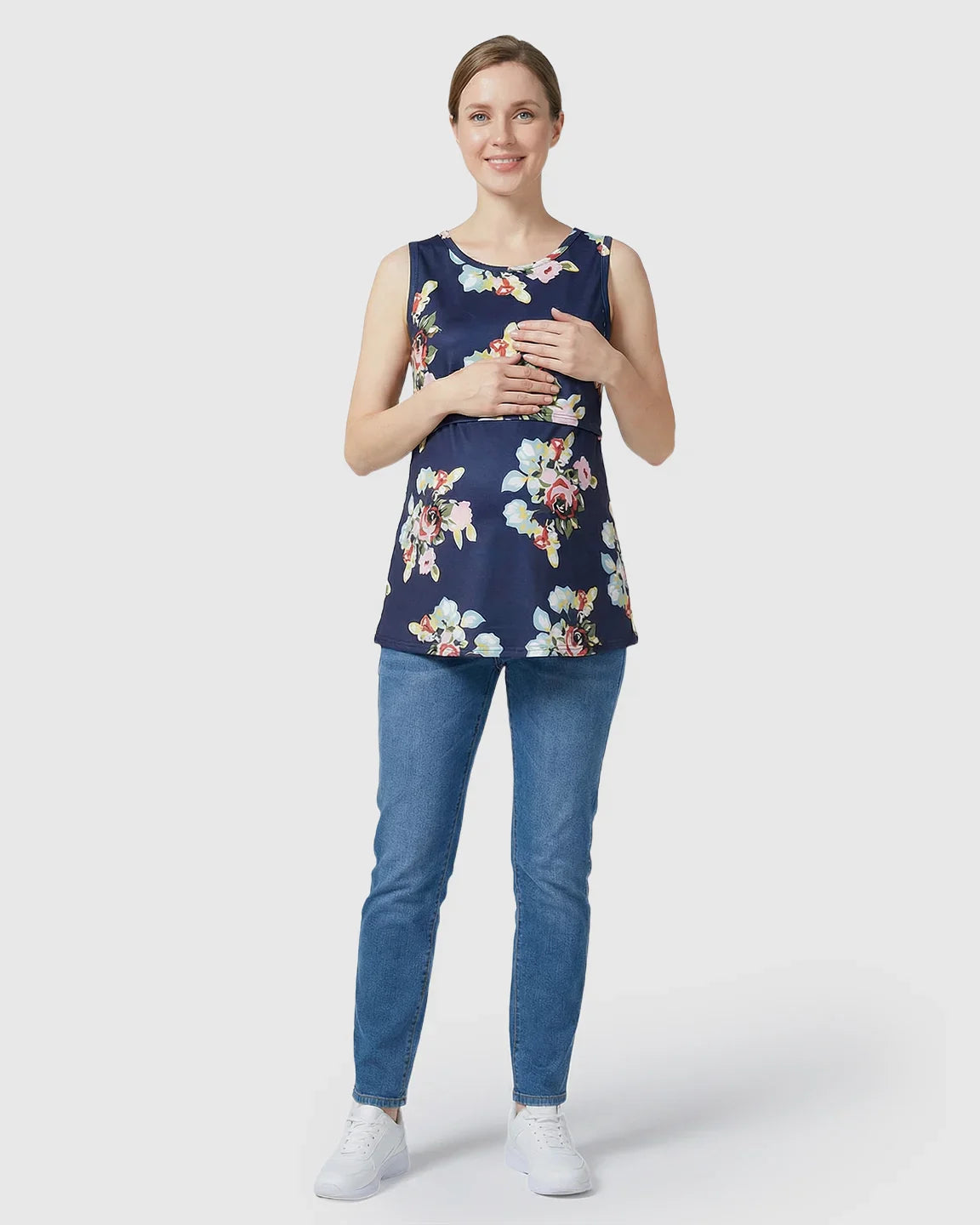 Bump Society – The Nursing Collection: Easy-Nursing Floral Maternity Top