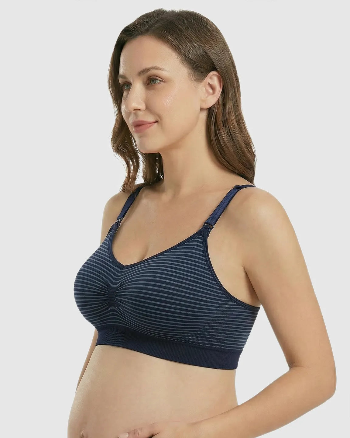 Bump Society – The Nursing Collection: Striped Seamless Maternity Nursing Bra