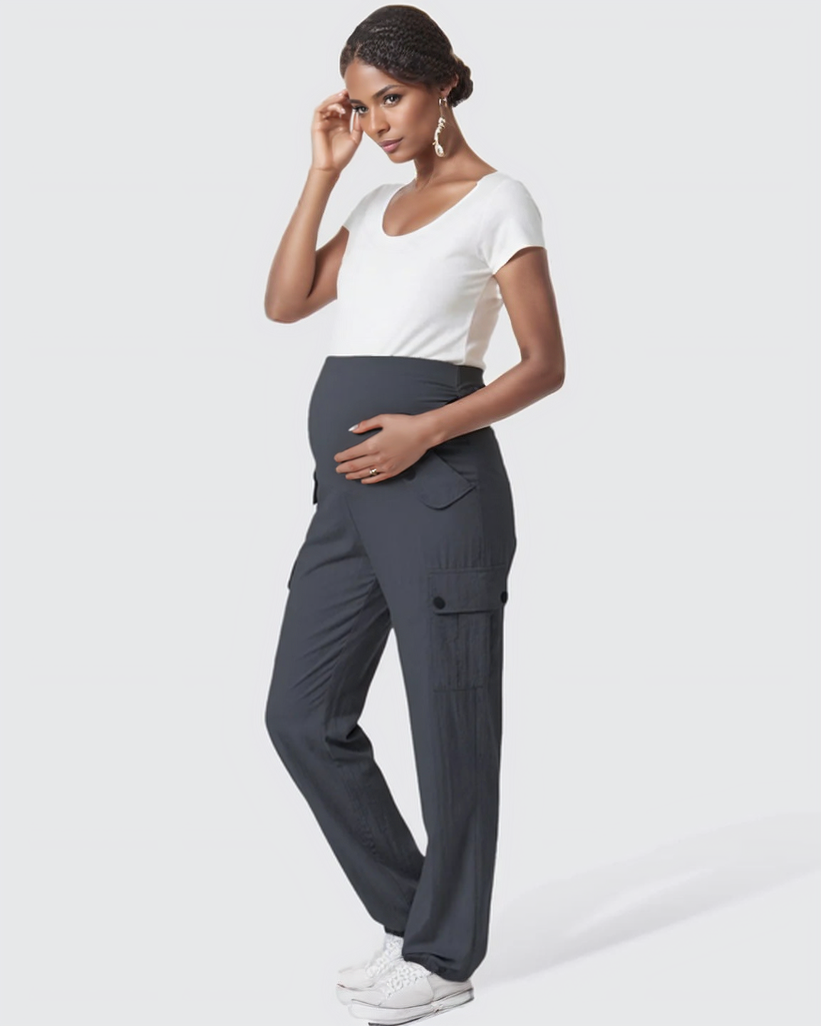Bump Society – The Comfort Collection: Cooling Wide-Leg Cargo Maternity Pants