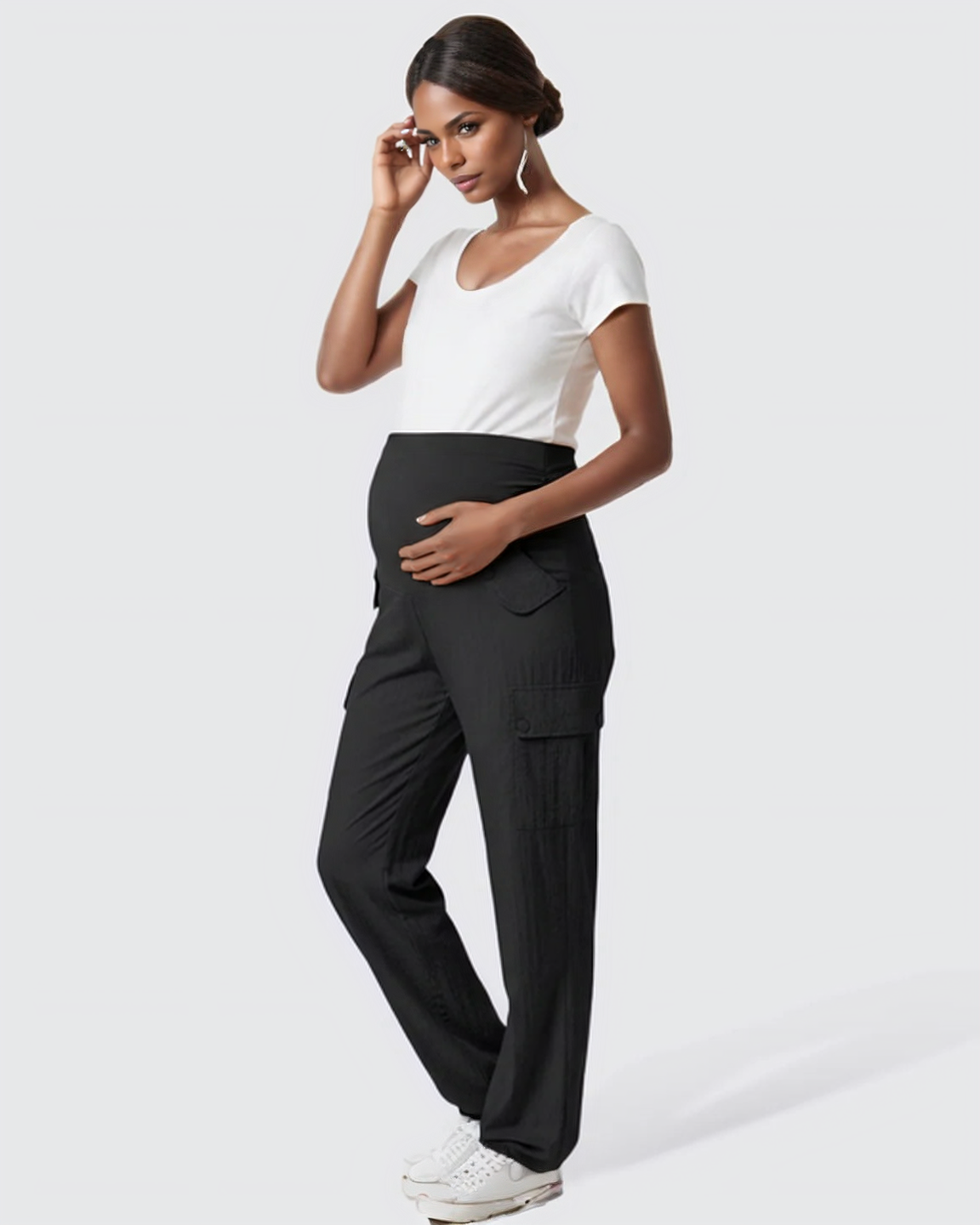 Bump Society – The Comfort Collection: Cooling Wide-Leg Cargo Maternity Pants
