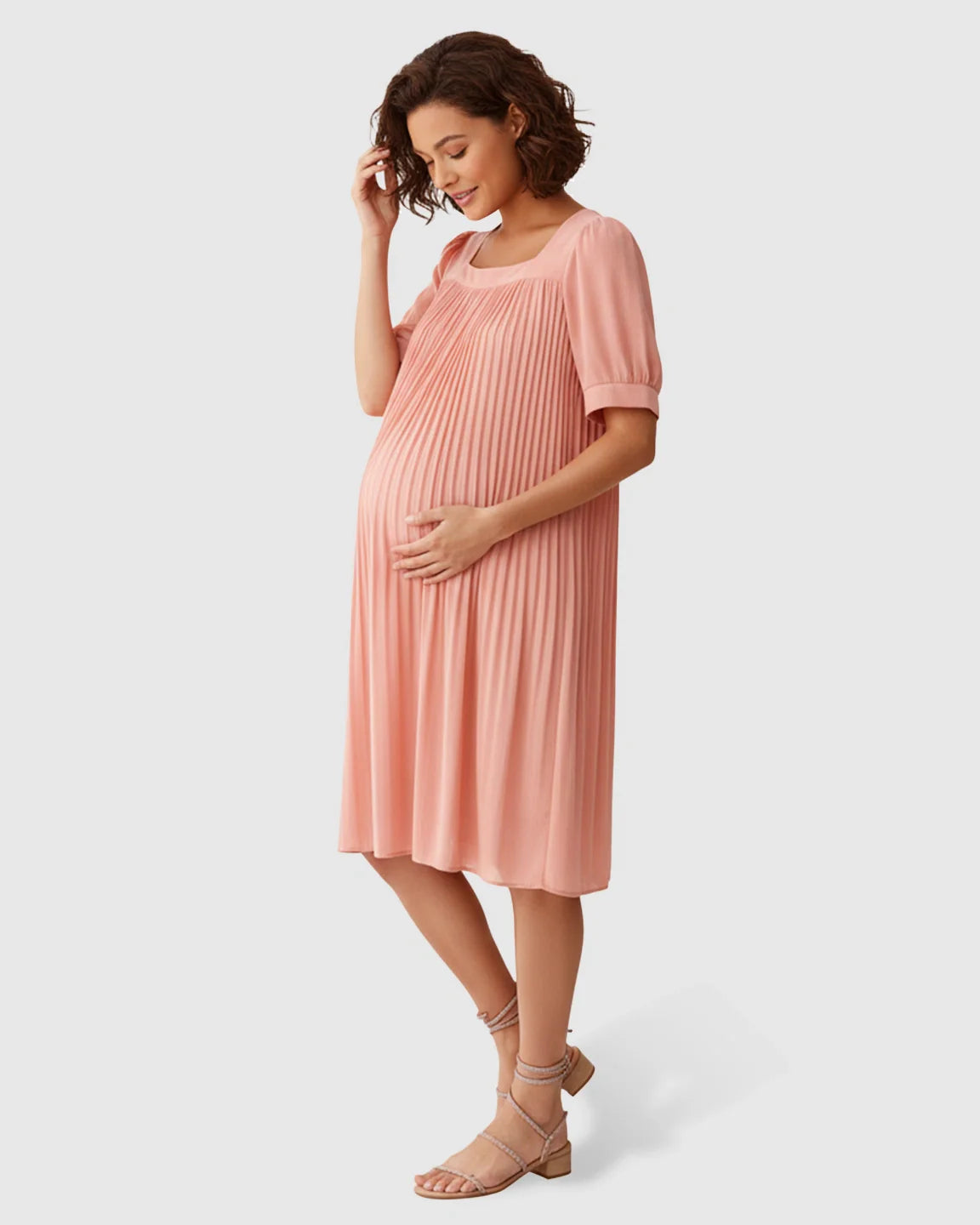 Bump Society – The Comfort Collection: Pleated Flowy Style Maternity Short Dress