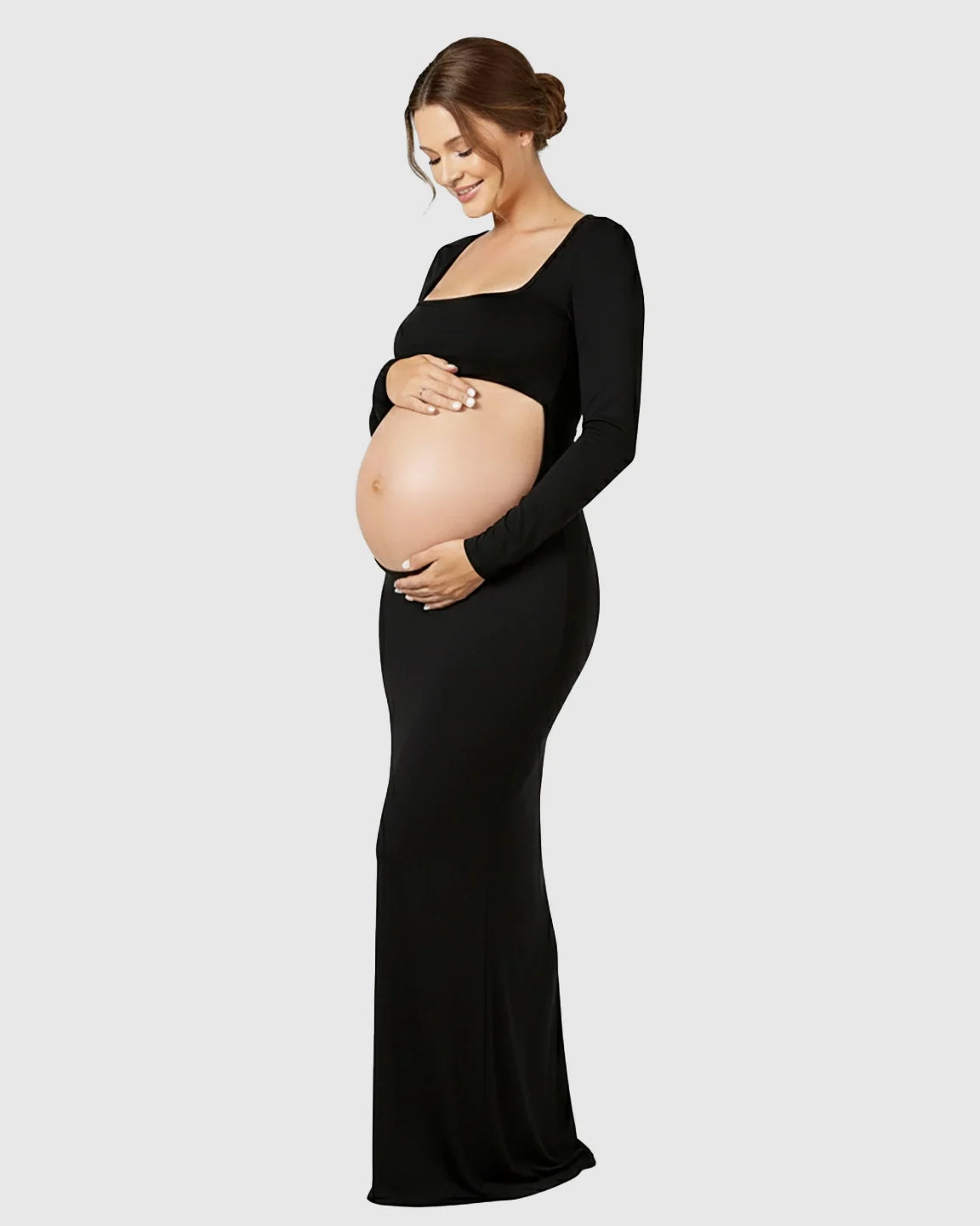 Bump Society – The Comfort Collection: Square Neck Cut Out Maternity Photoshoot Gown