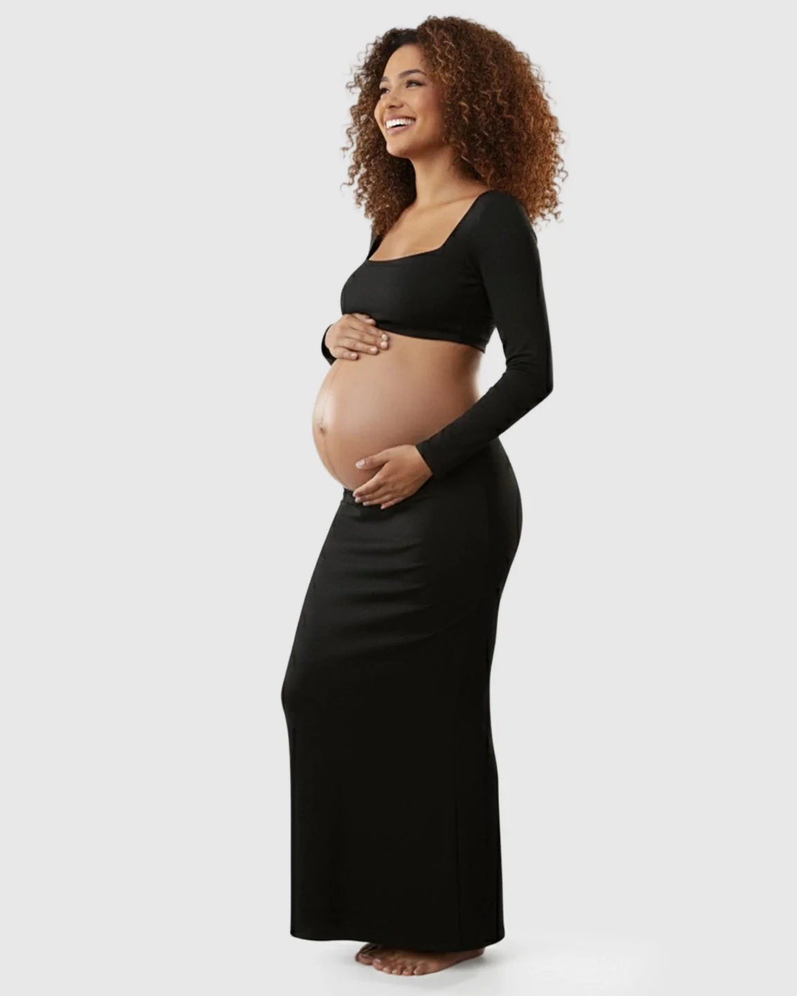 Bump Society – The Comfort Collection: Butt Lifting Bodycon Two-Piece Maternity Maxi Dress