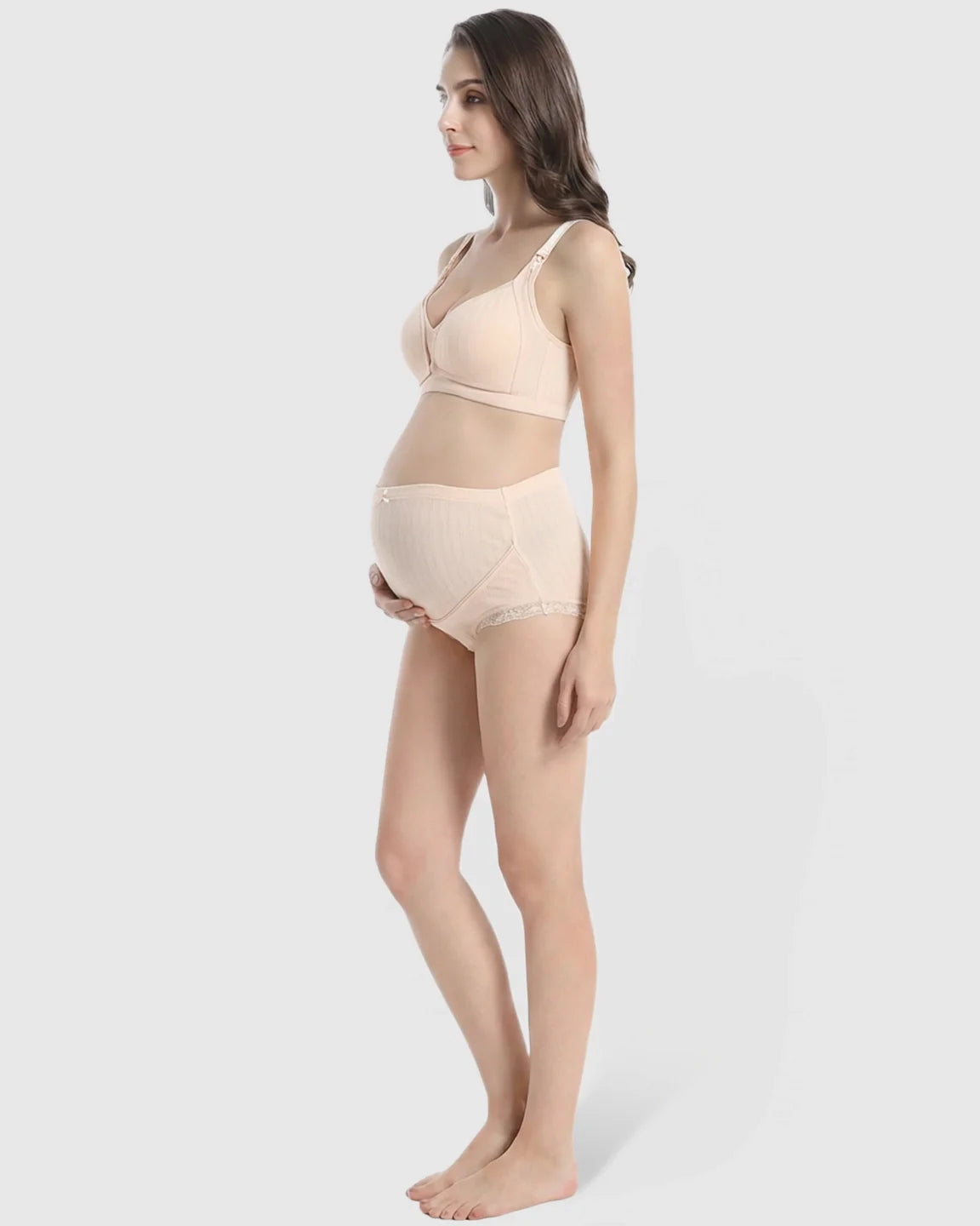 Bump Society – The Nursing Collection: Wire-Free Breathable High-Waist Maternity Nursing Bra & Panty Set