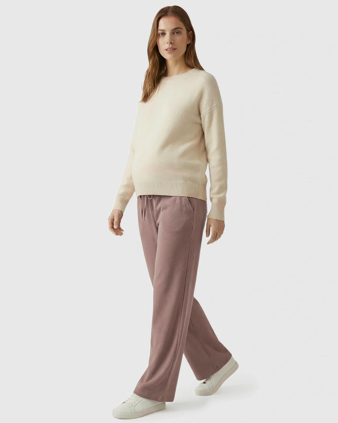 Bump Society – The Comfort Collection: Waffle Knit Wide-Leg Maternity Pants