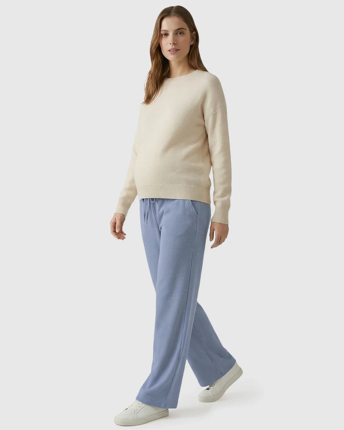 Bump Society – The Comfort Collection: Waffle Knit Wide-Leg Maternity Pants