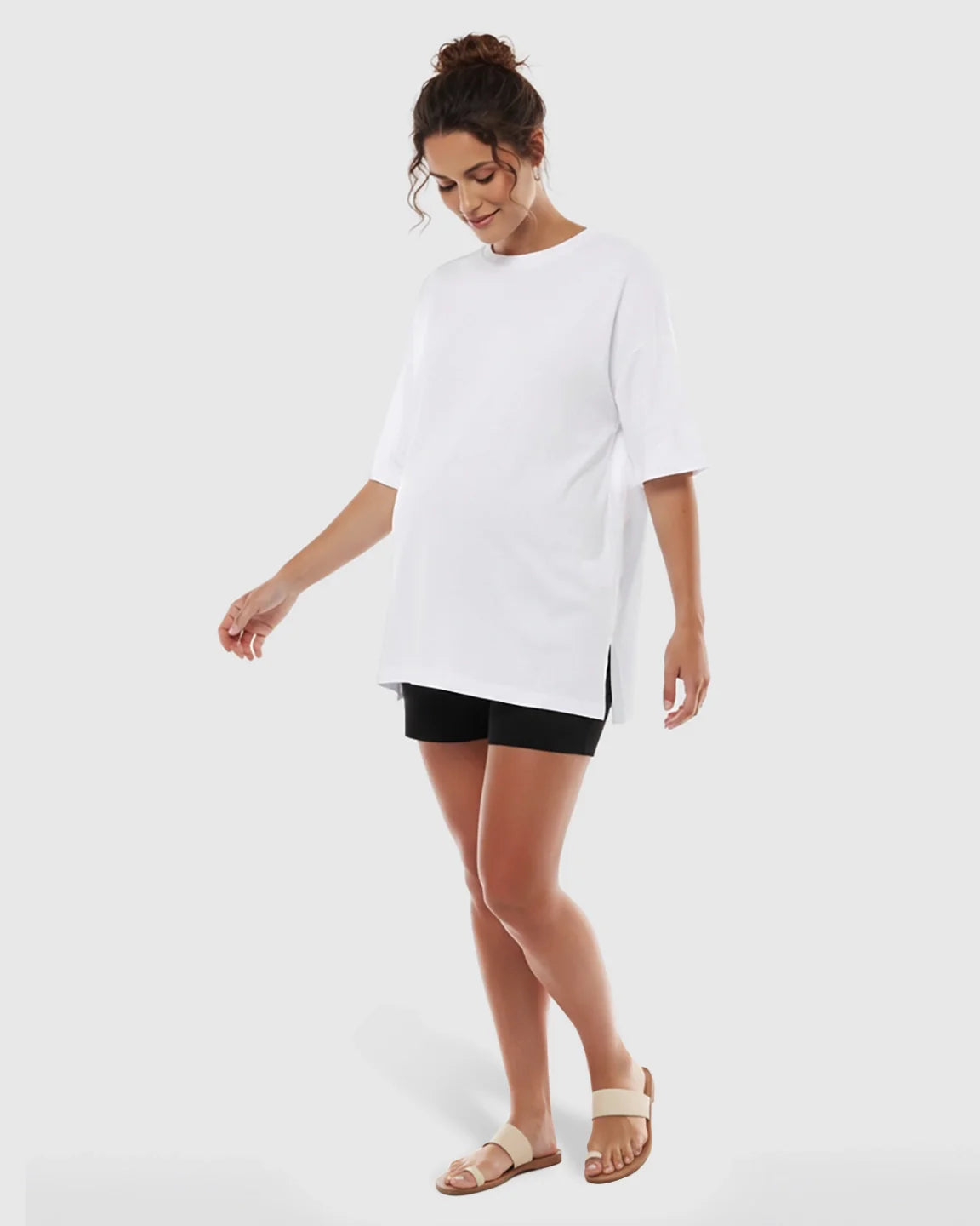 Bump Society – The Comfort Collection: Short Puff Sleeve Casual Maternity Maxi Dress