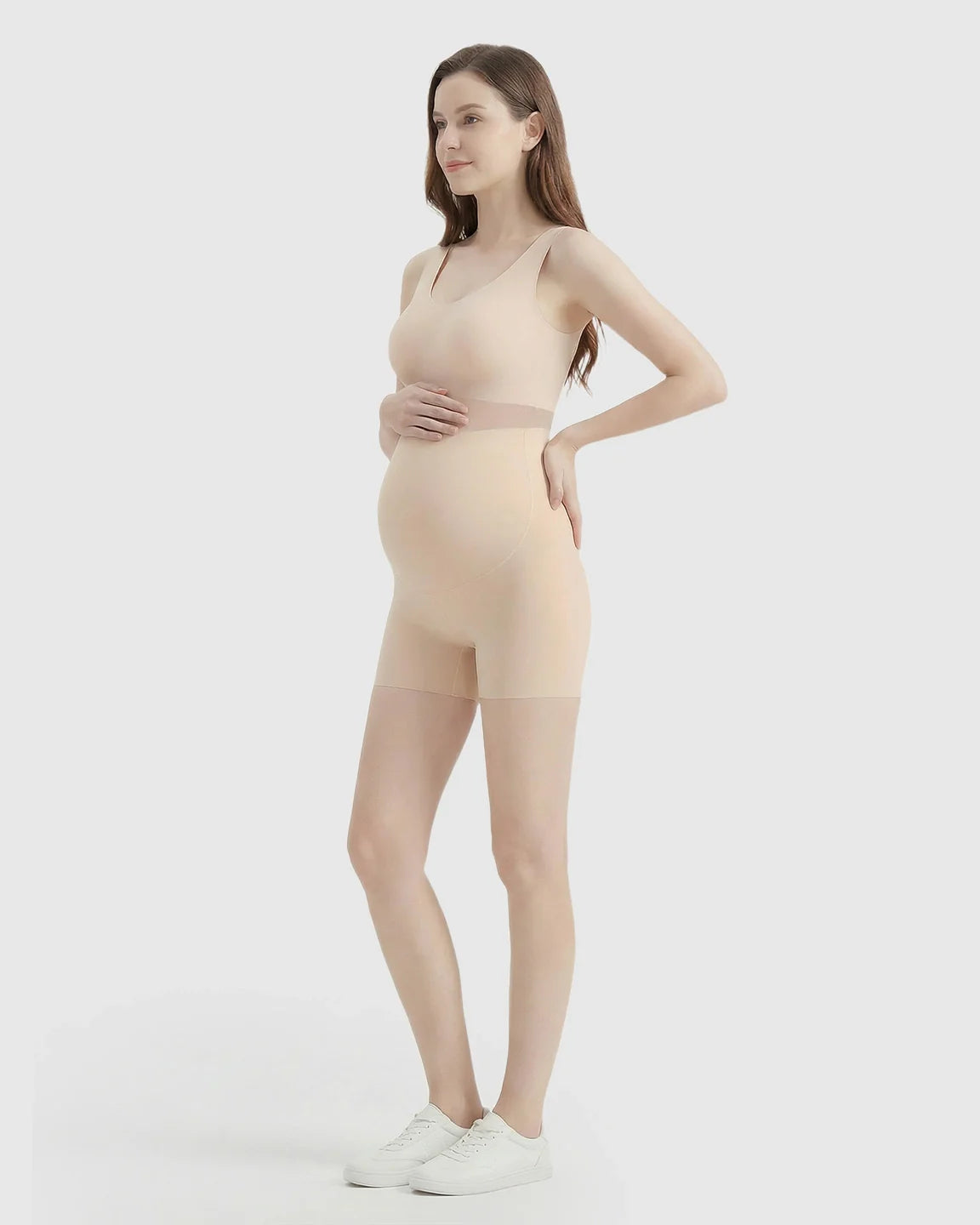 The Support Collection  High-Waist Belly Support Seamless Slim Fit Maternity Shorts