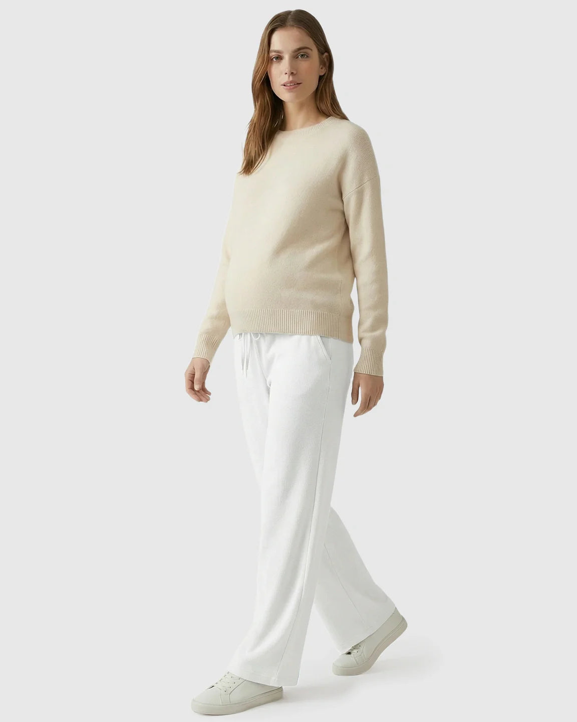 Bump Society – The Comfort Collection: Waffle Knit Wide-Leg Maternity Pants